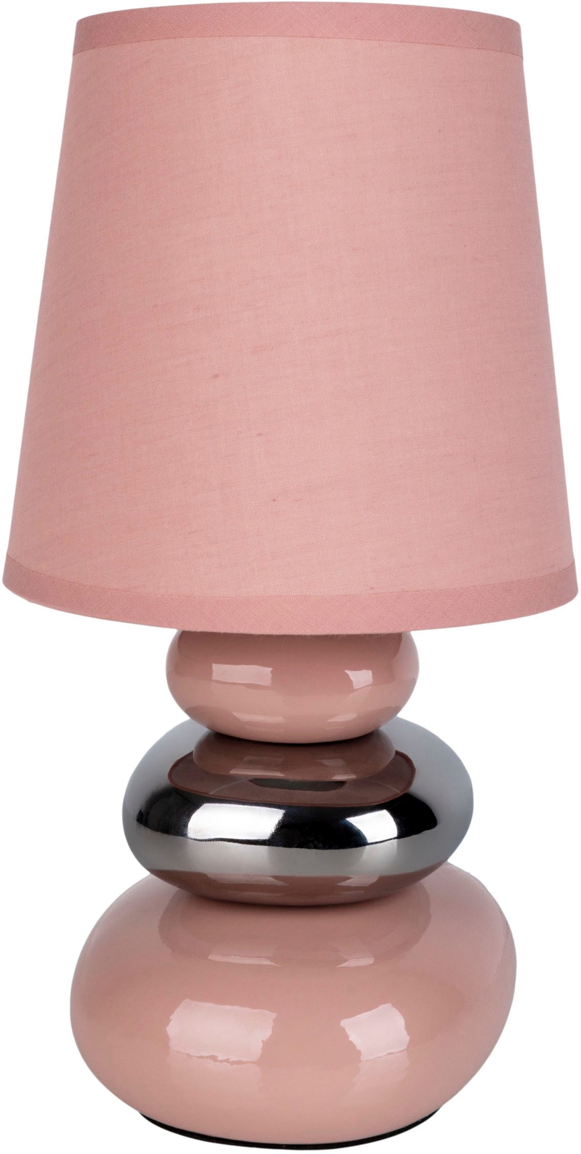 näve Tafellamp Stoney met keramieken voet en textielen kap, 1xe14/max.40 w (1 stuk)