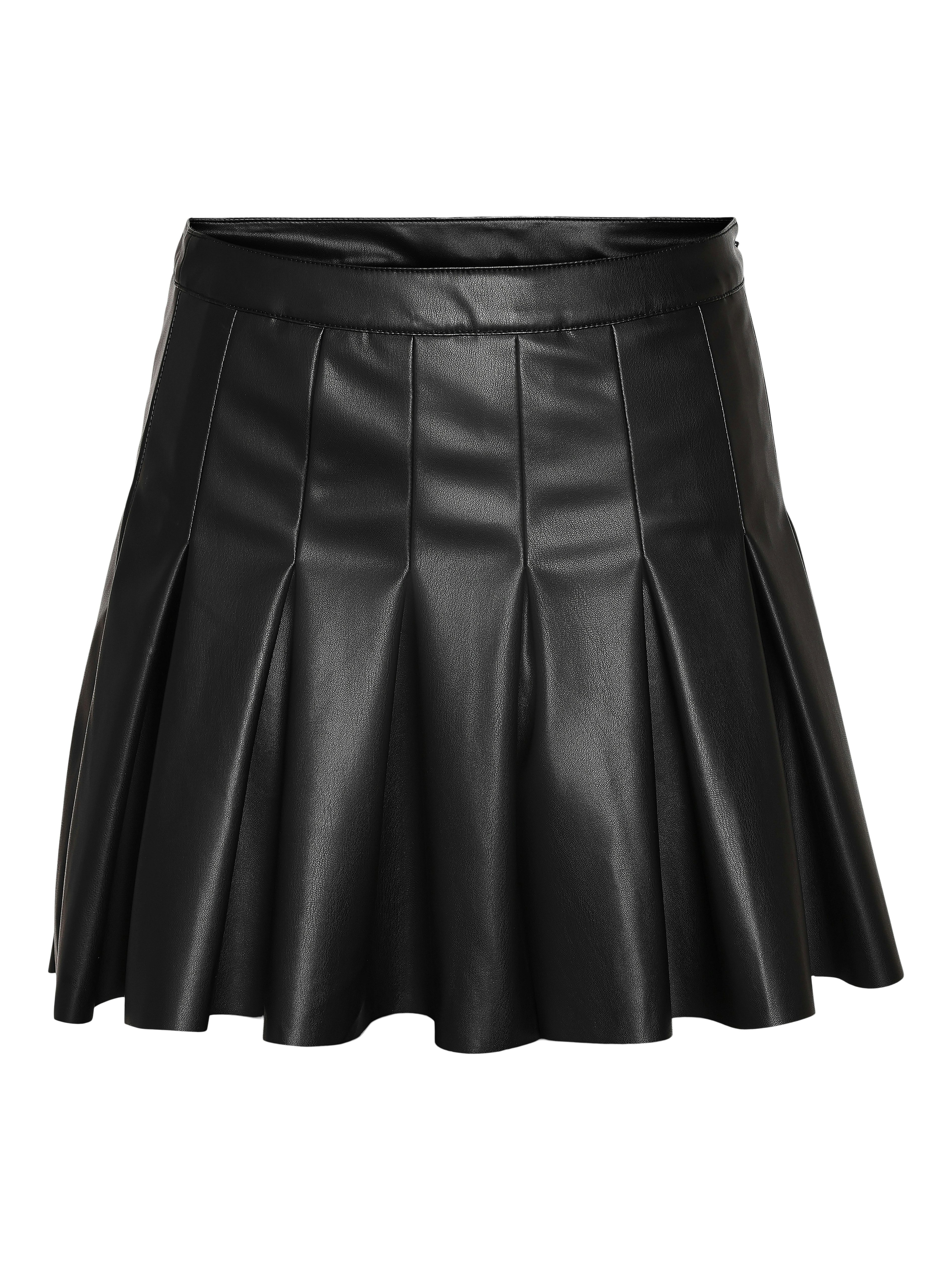 Noisy may Imitatieleren rok NMPAULO HW PLEATED PU MINI SKIRT