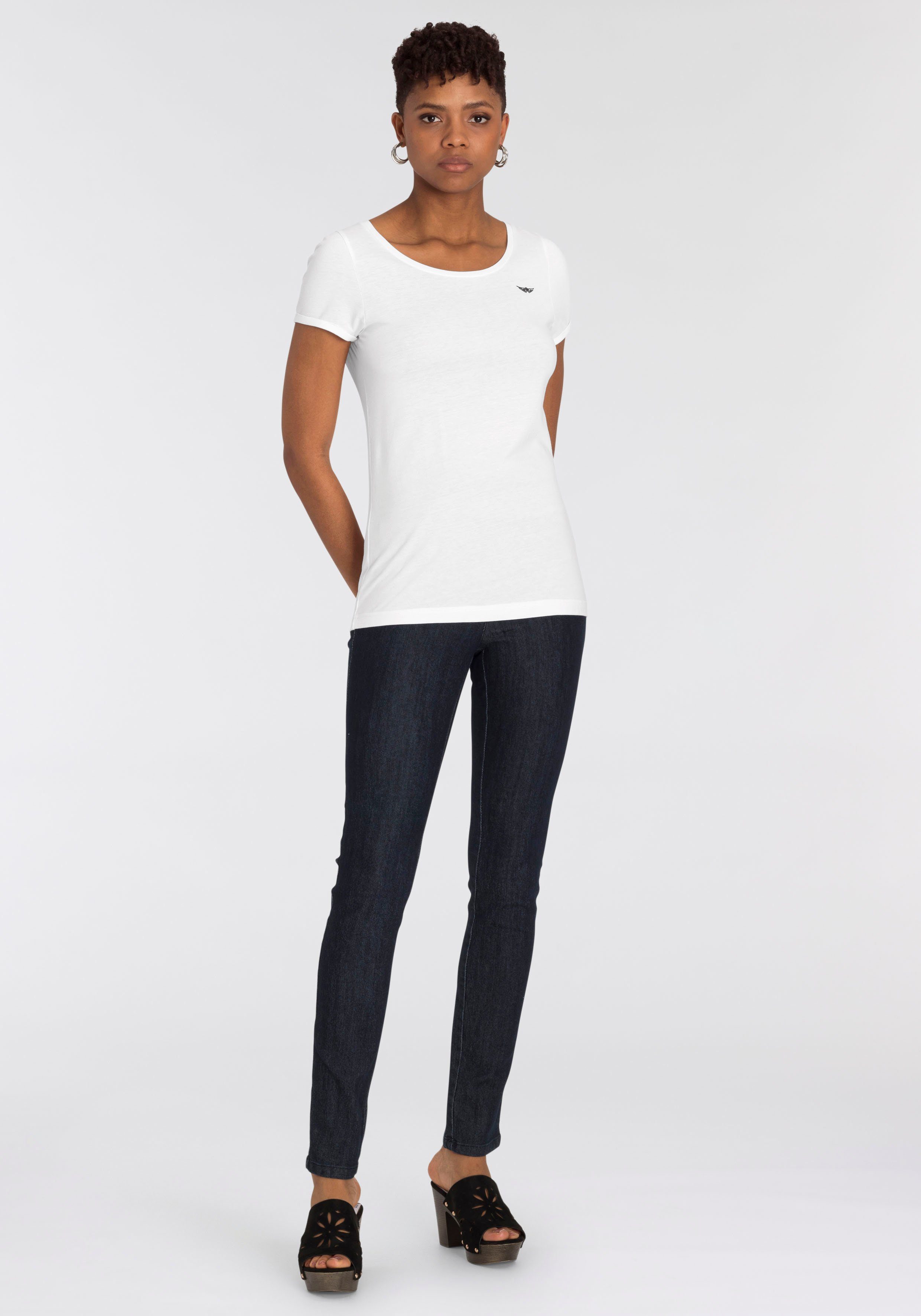 Arizona Skinny fit jeans extra-strakke snit, comfortabele taille, used-look-wassing