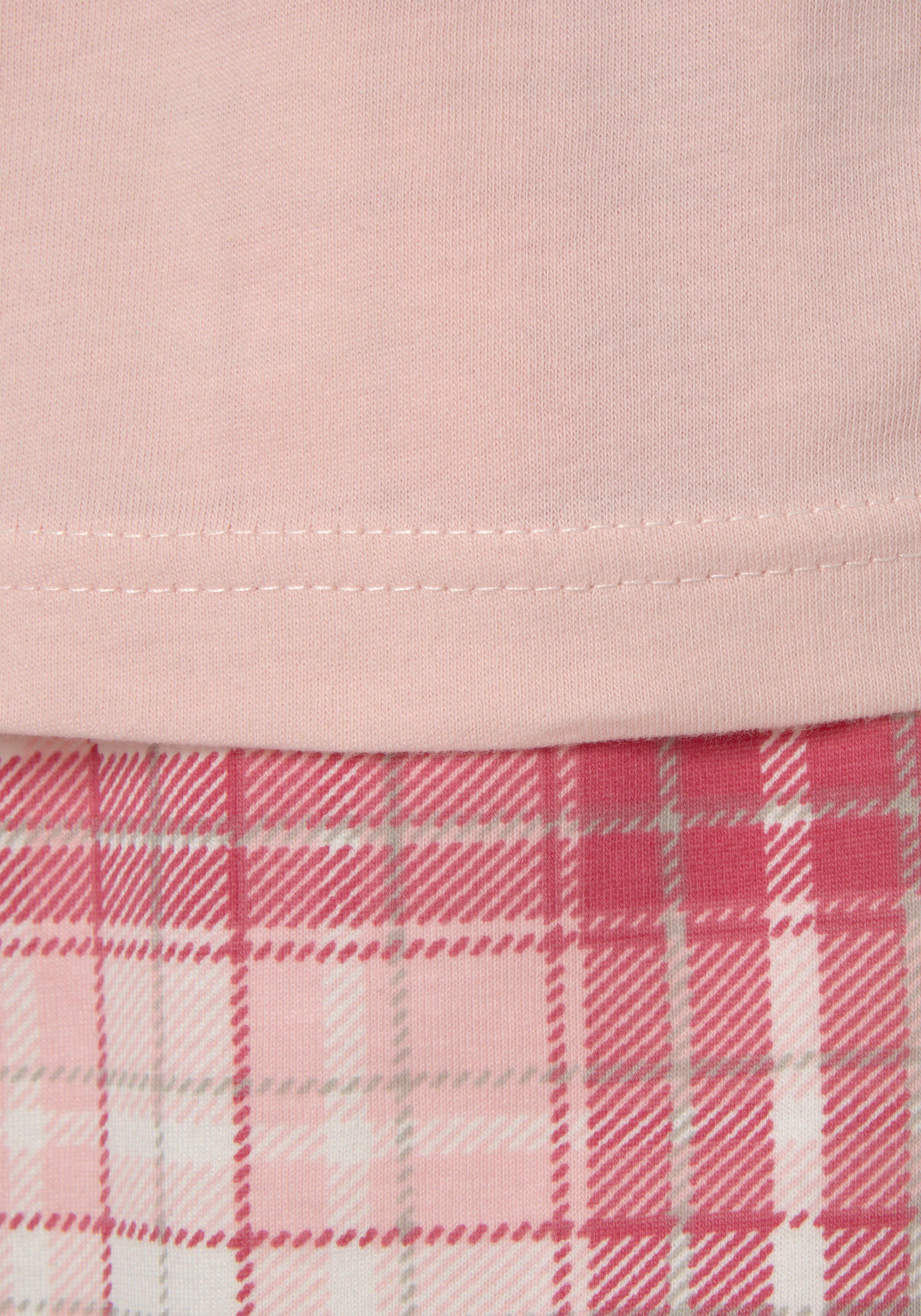 Vivance Dreams Shortama met ruit- en bloemenprint in een dubbelpack (4-delig, Set van 2)