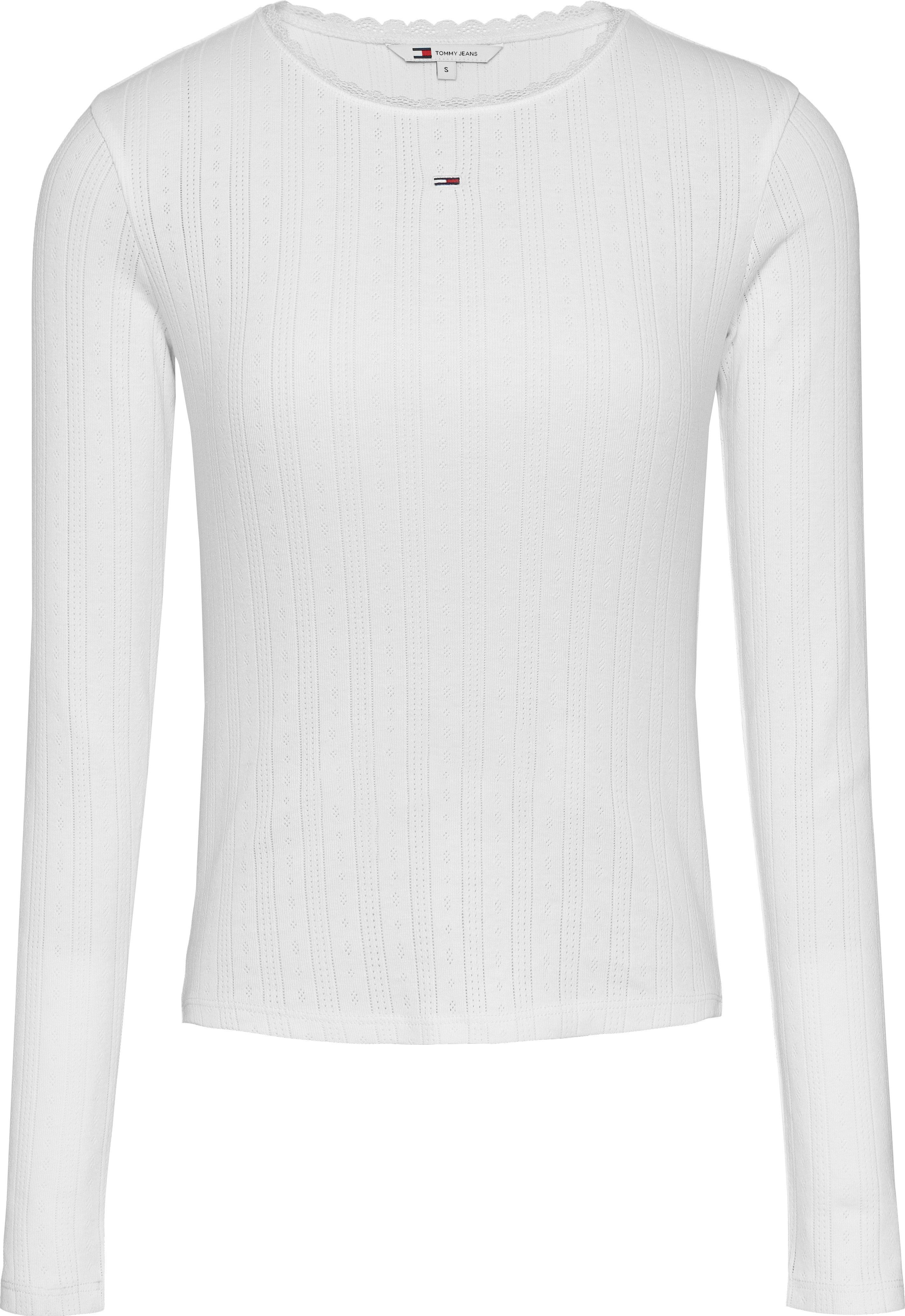 TOMMY JEANS Shirt met lange mouwen met perforatiemotief