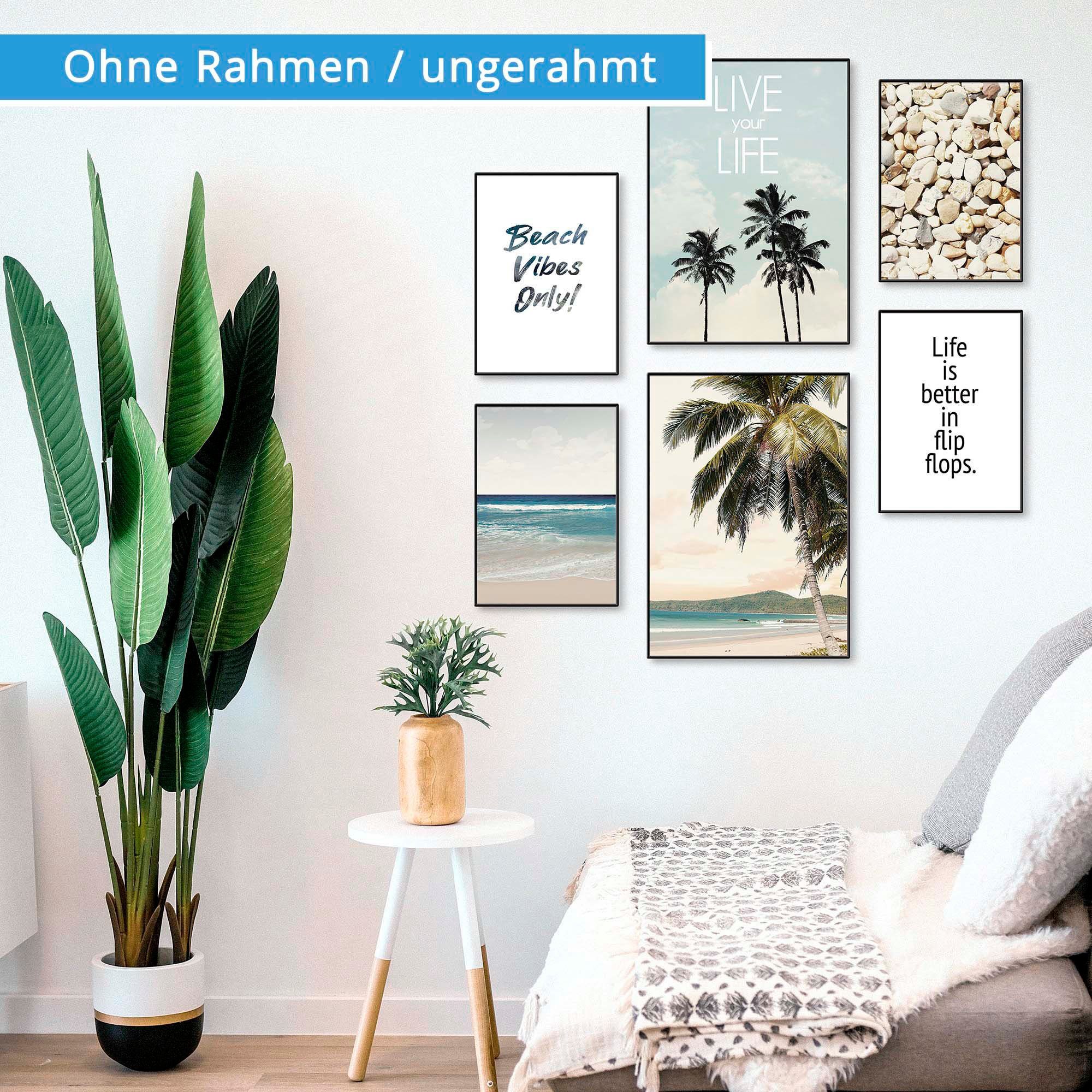 Artland Poster Strandleven onder palmen Poster, artprint, wandposter (6 stuks)