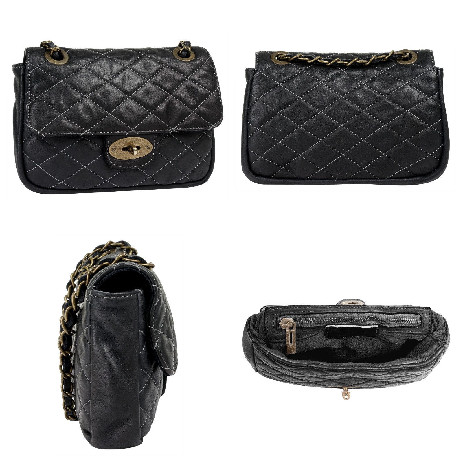 Samantha Look Schoudertas echt leer, made in italy