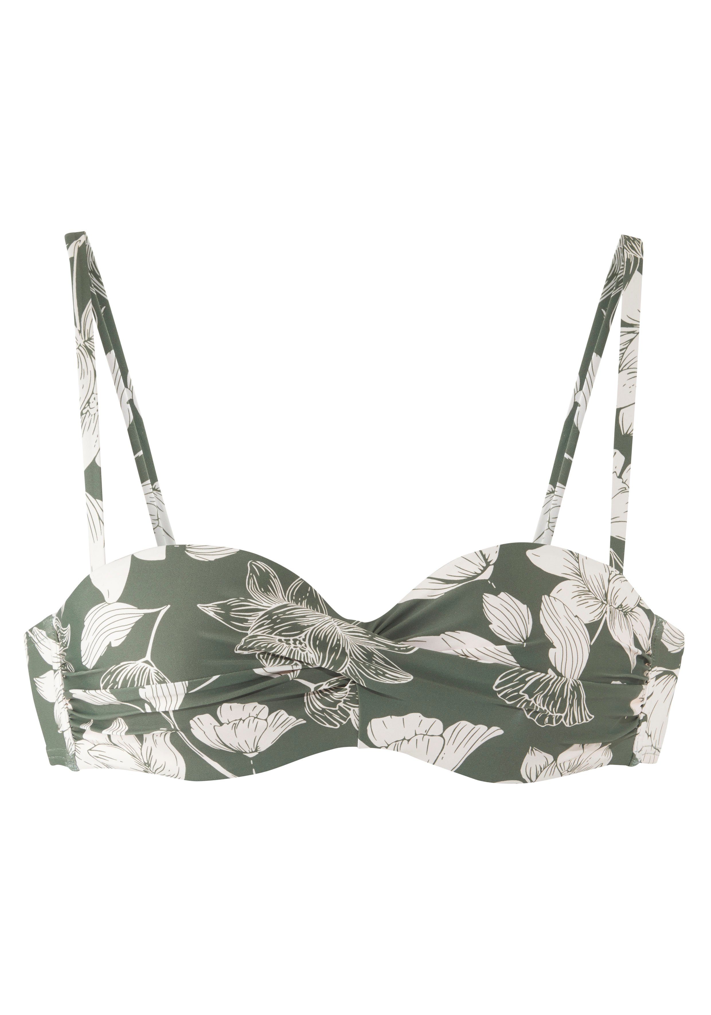 s.Oliver RED LABEL Beachwear Beugelbandeau bikinitop Lady met een bloemmotief