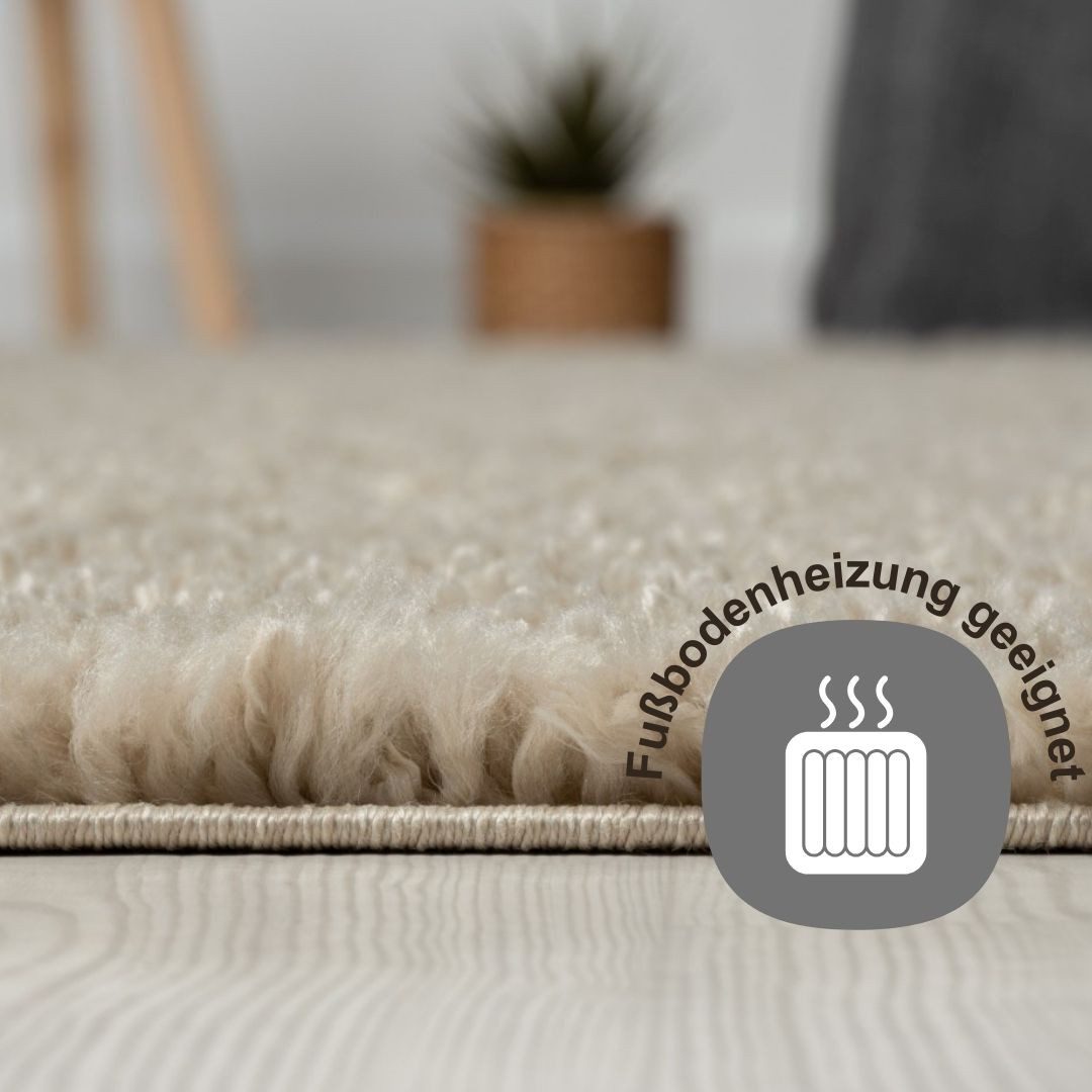 Myflair Möbel & Accessoires Hoogpolig vloerkleed My Shaggy Shaggy, uni-kleuren, licht glanzend, microvezel, extra fluffy