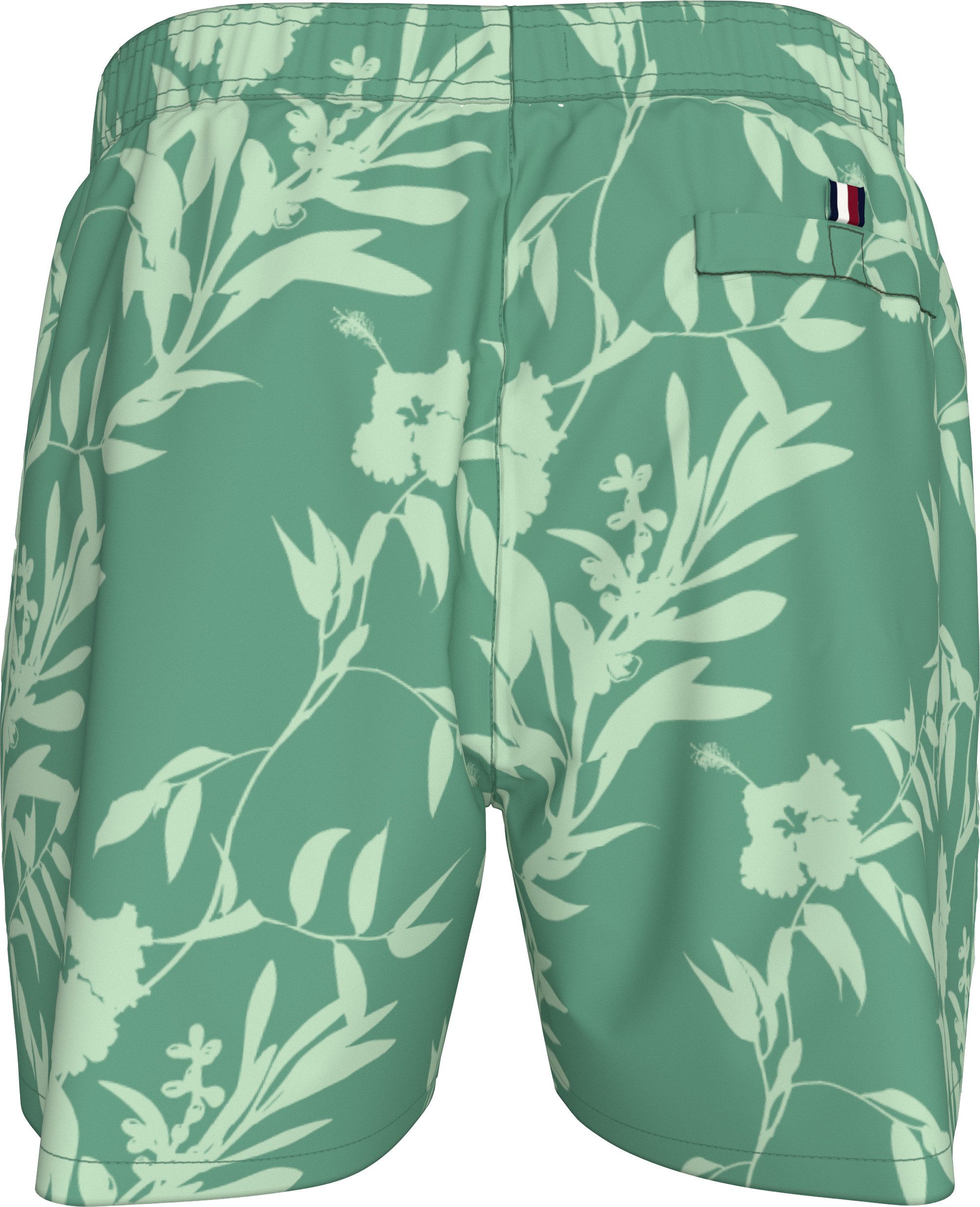 Tommy Hilfiger Swimwear Zwemshort MEDIUM DRAWSTRING PRINT met tropisch motief, met logo-borduursel