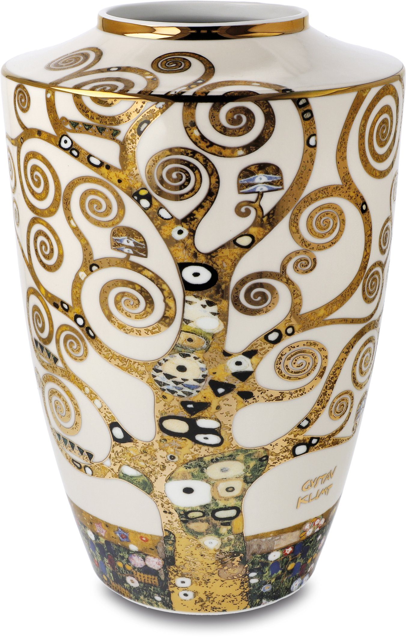 Goebel Tafelvaas Vaas Gustav Klimt De levensboom van porselein, hoogte ca. 24 cm (1 stuk)