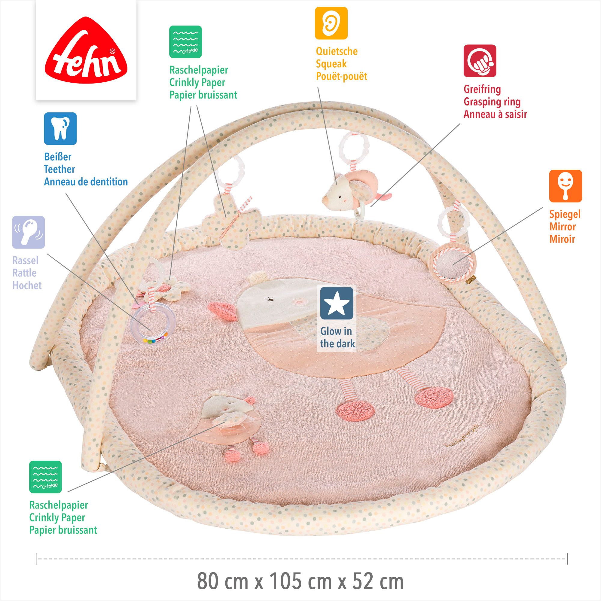 Fehn Babygym FeehnLAND, 3-D-activiteit deken Vogel