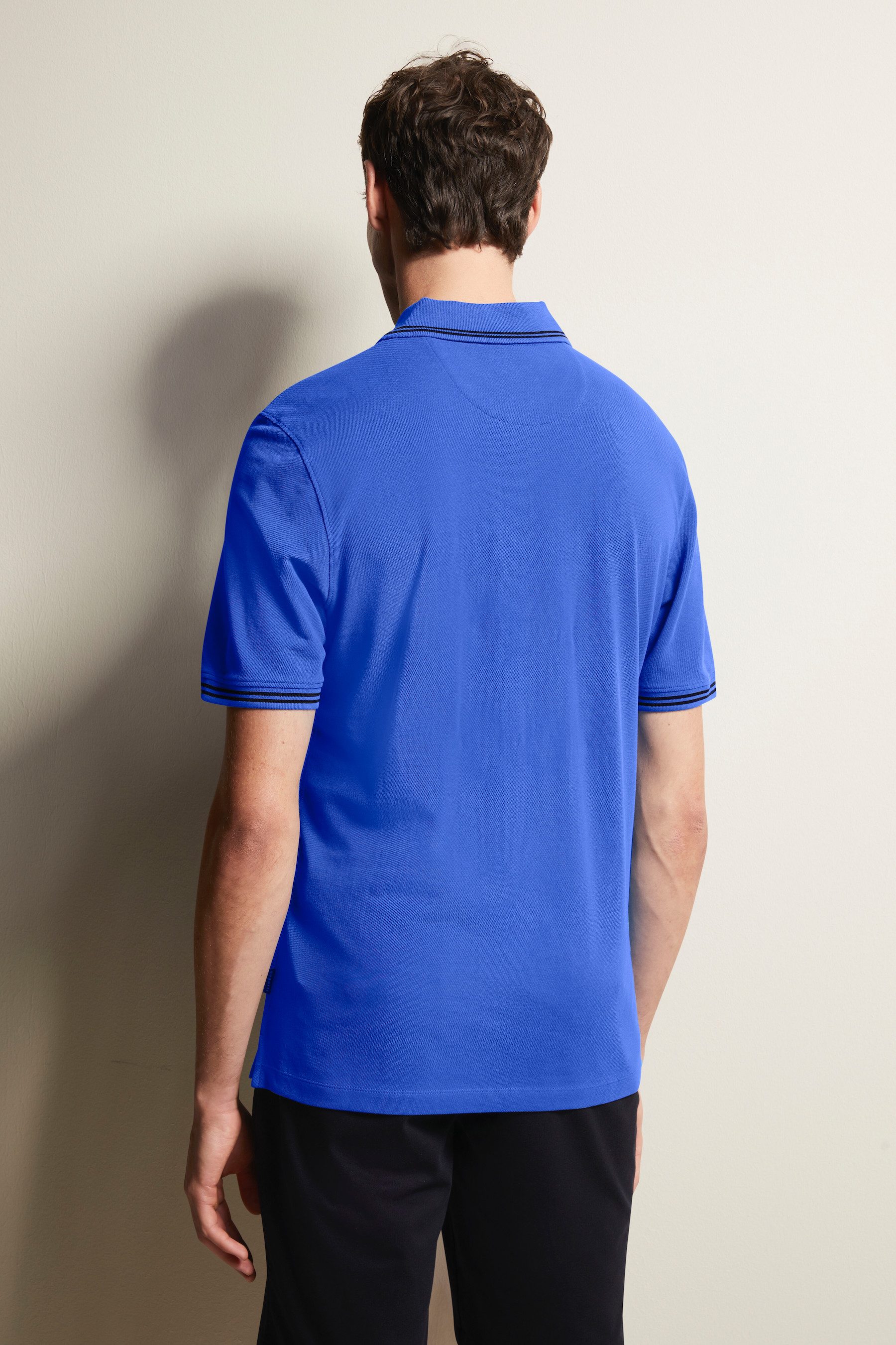 Bugatti Poloshirt met contraststrepen