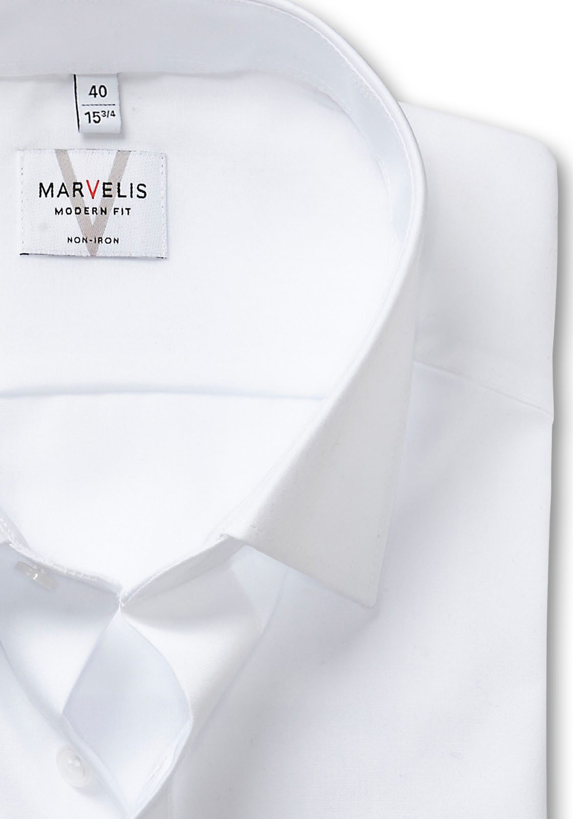 marvelis Overhemd met lange mouwen modern fit, verlengde arm, business overhemd, new-kentkraag