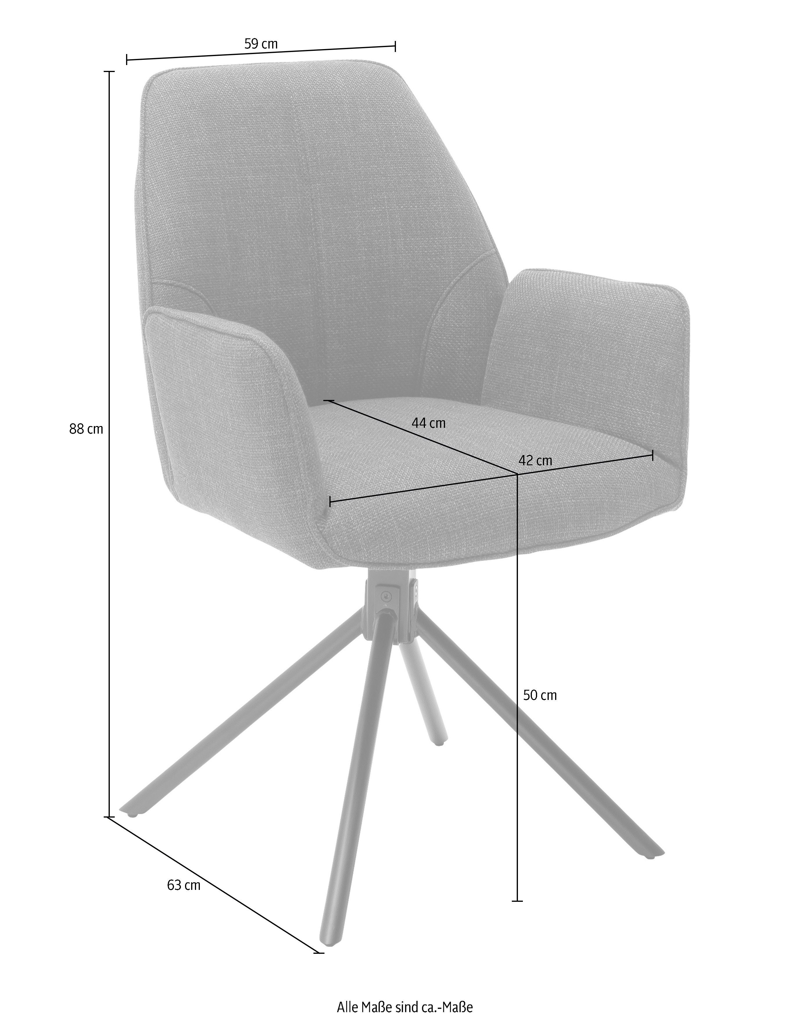 MCA furniture Stoel met 4 poten Pemba set van 2, 180°draaibaar met nivellering, stoel belastbaar tot 120 kg (set, 2 stuks)