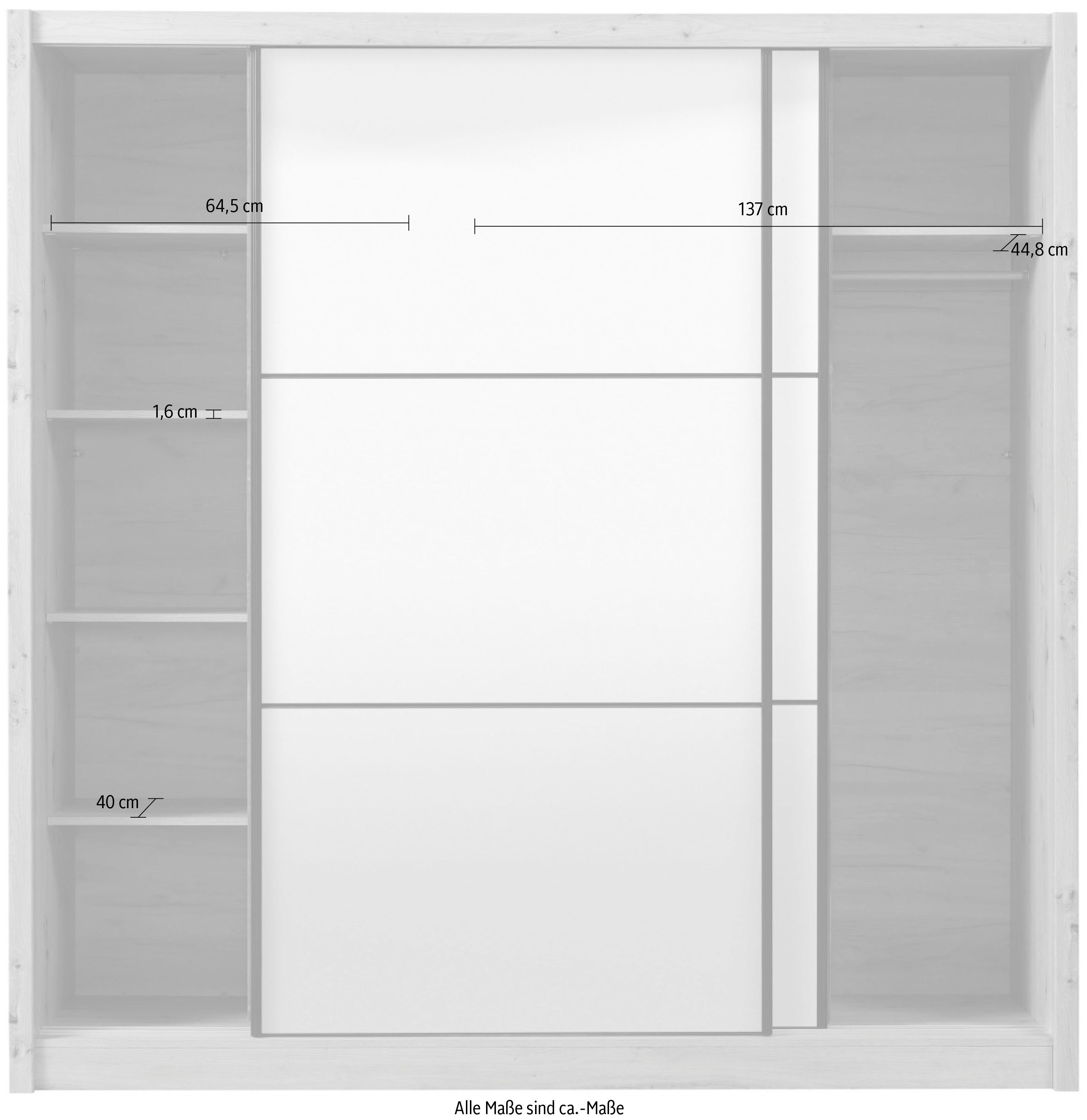 INOSIGN Schuifdeurkast Navara kledingkast met spiegel linnenkast met volledige spiegelfront, fsc®-gecertificeerd, 213,5x215,5x61cm