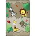 primaflor-ideen in textil vloerkleed voor de kinderkamer safari motief dieren van de savanne, kinderkamer bruin