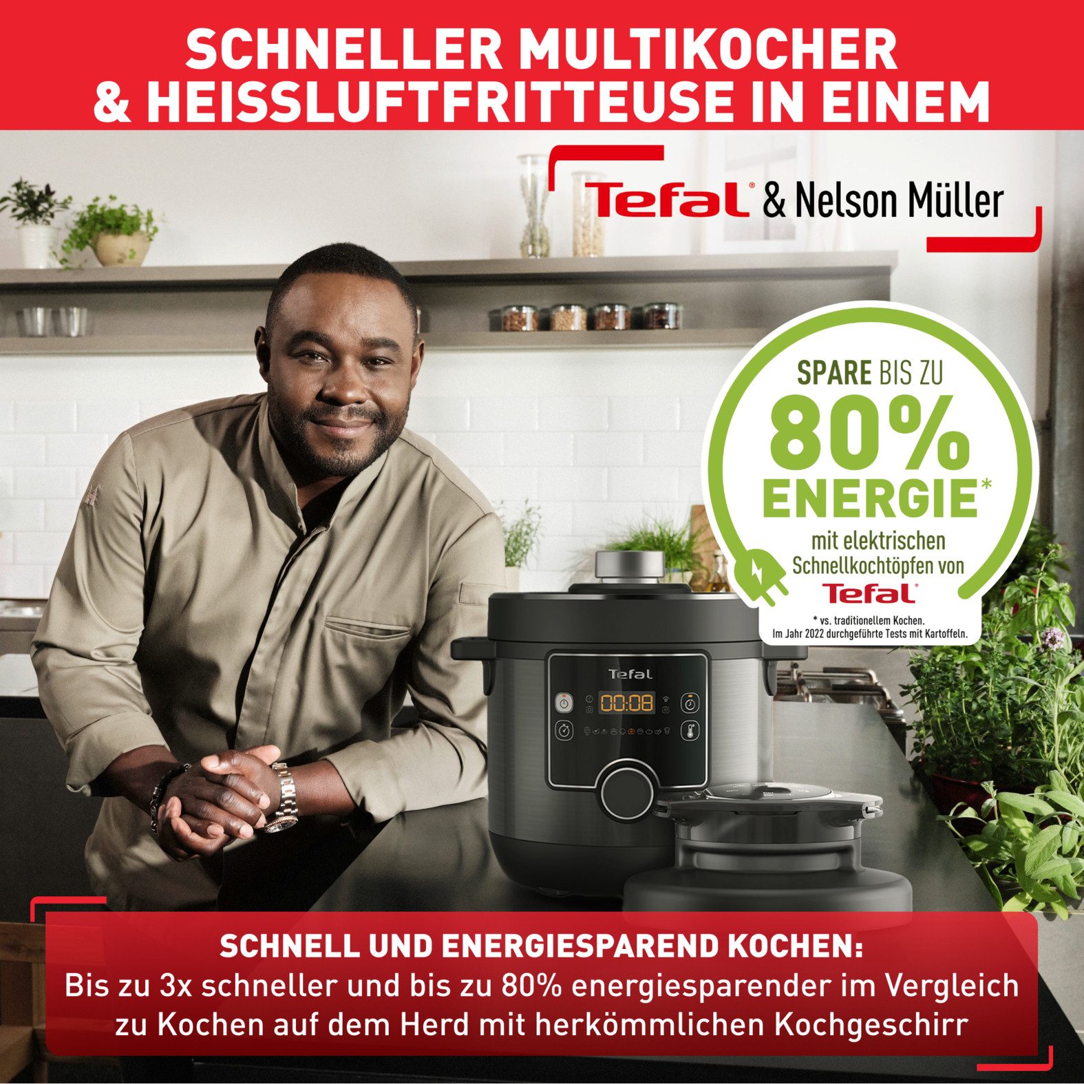 Tefal Multi-cooker CY7788 Turbo Cuisine & Fry Snelkookfunctie, 10 aut. kookprogramma's, 4 extra Crisp programma’s