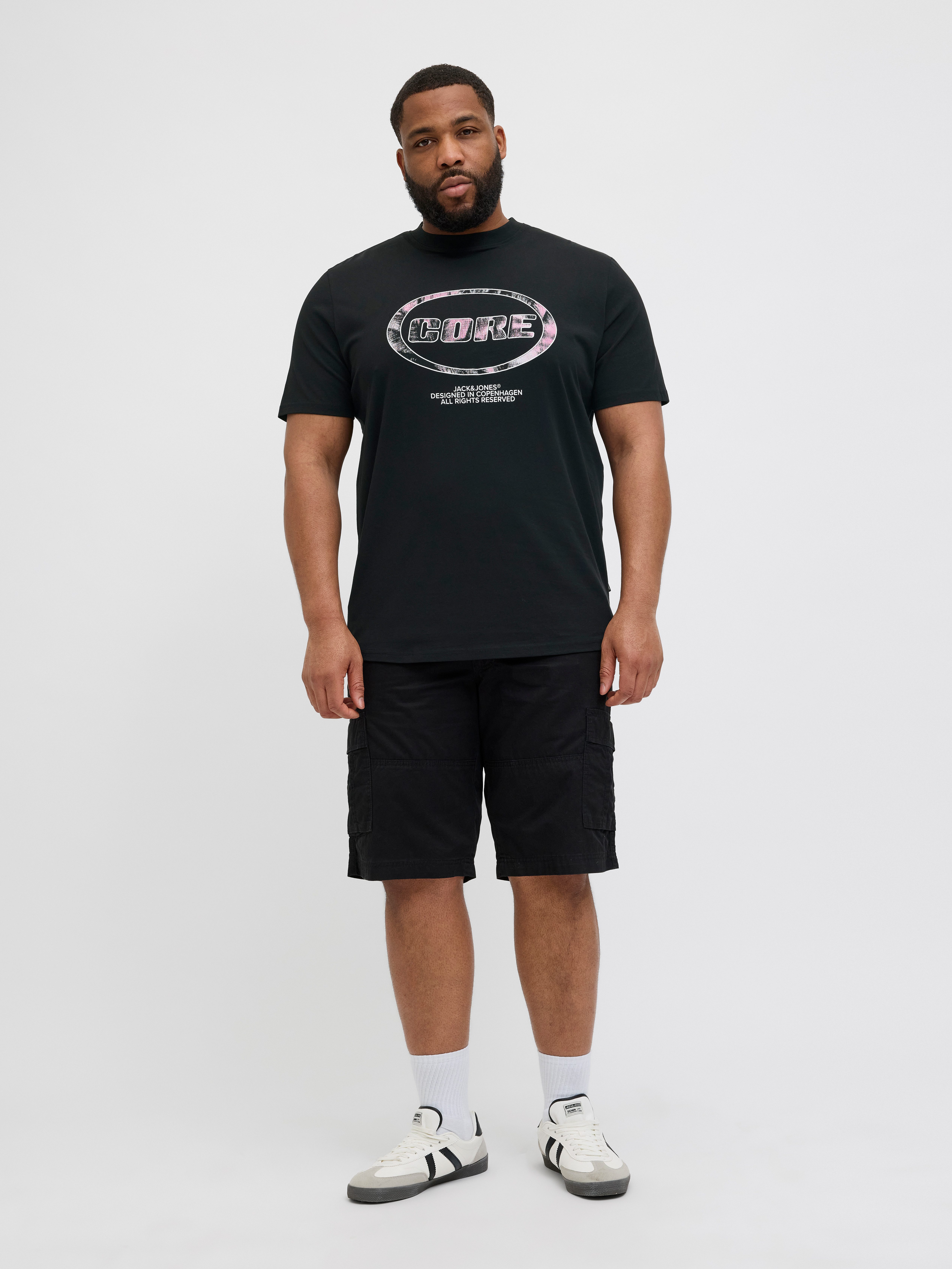 Jack & Jones PlusSize Shirt met print JCOLIDO AOP FRONT PRINT TEE SS CRE PLS