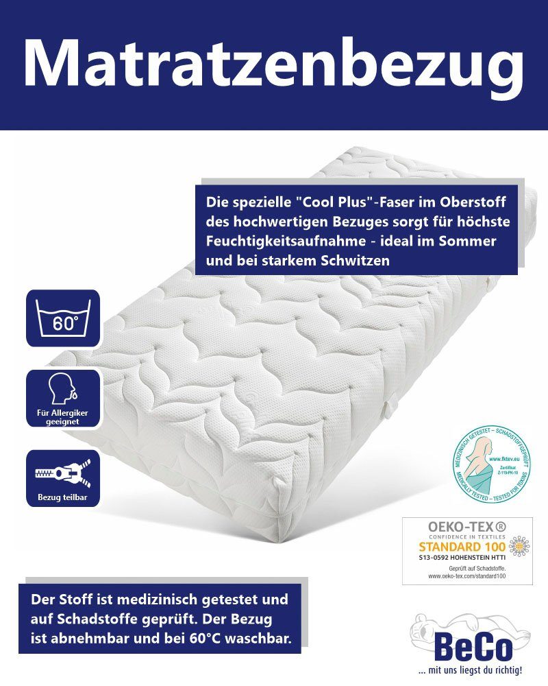 Beco Koudschuimmatras Luxe-matras voor zware mensen, hoge matrasdikte en belastbaarheid hoogte 23 cm