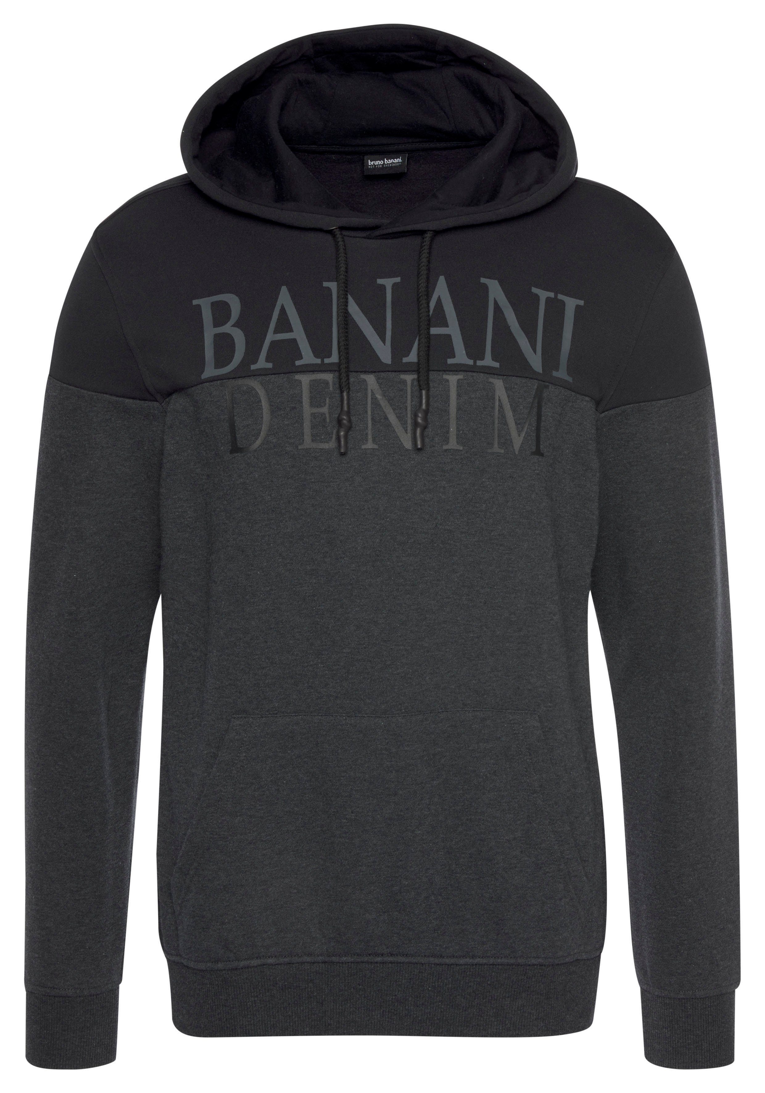 Bruno Banani Hoodie Lange mouwen, bedrukt en gemêleerd, van katoenmix