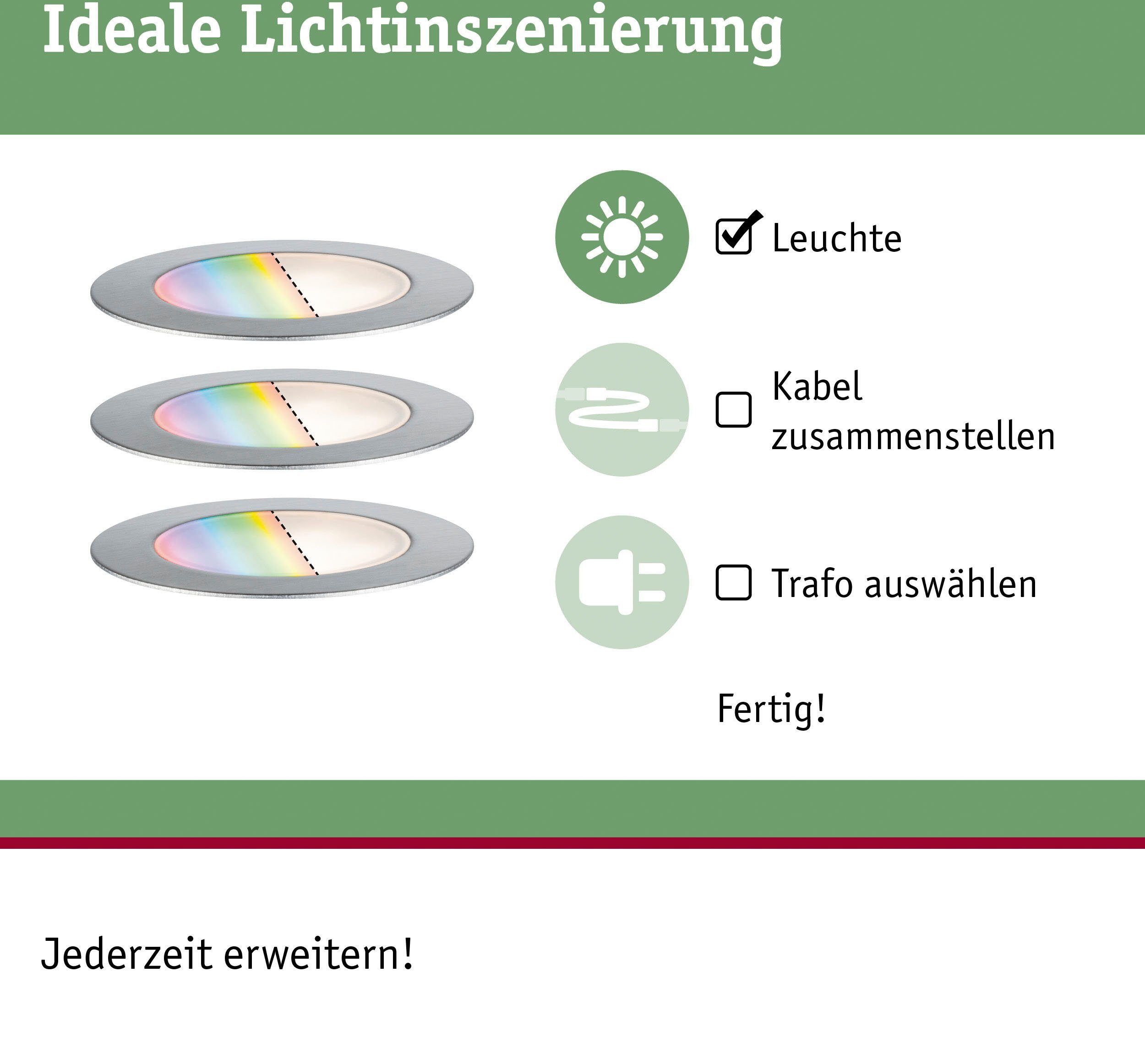 Paulmann Led-tuinverlichting Buiten Plug & Shine Inbouwlamp Vloer Set RGBW IP67 ZigBee (1 stuk)