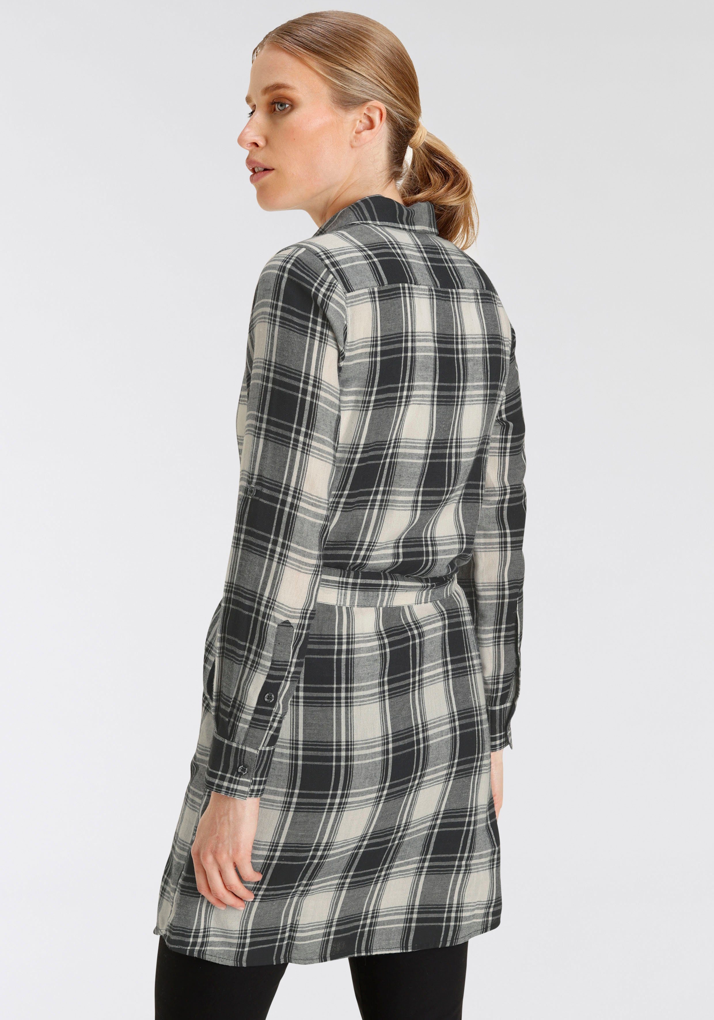 DELMAO Blousejurk in trendy ruitpatroon - nieuw merk!