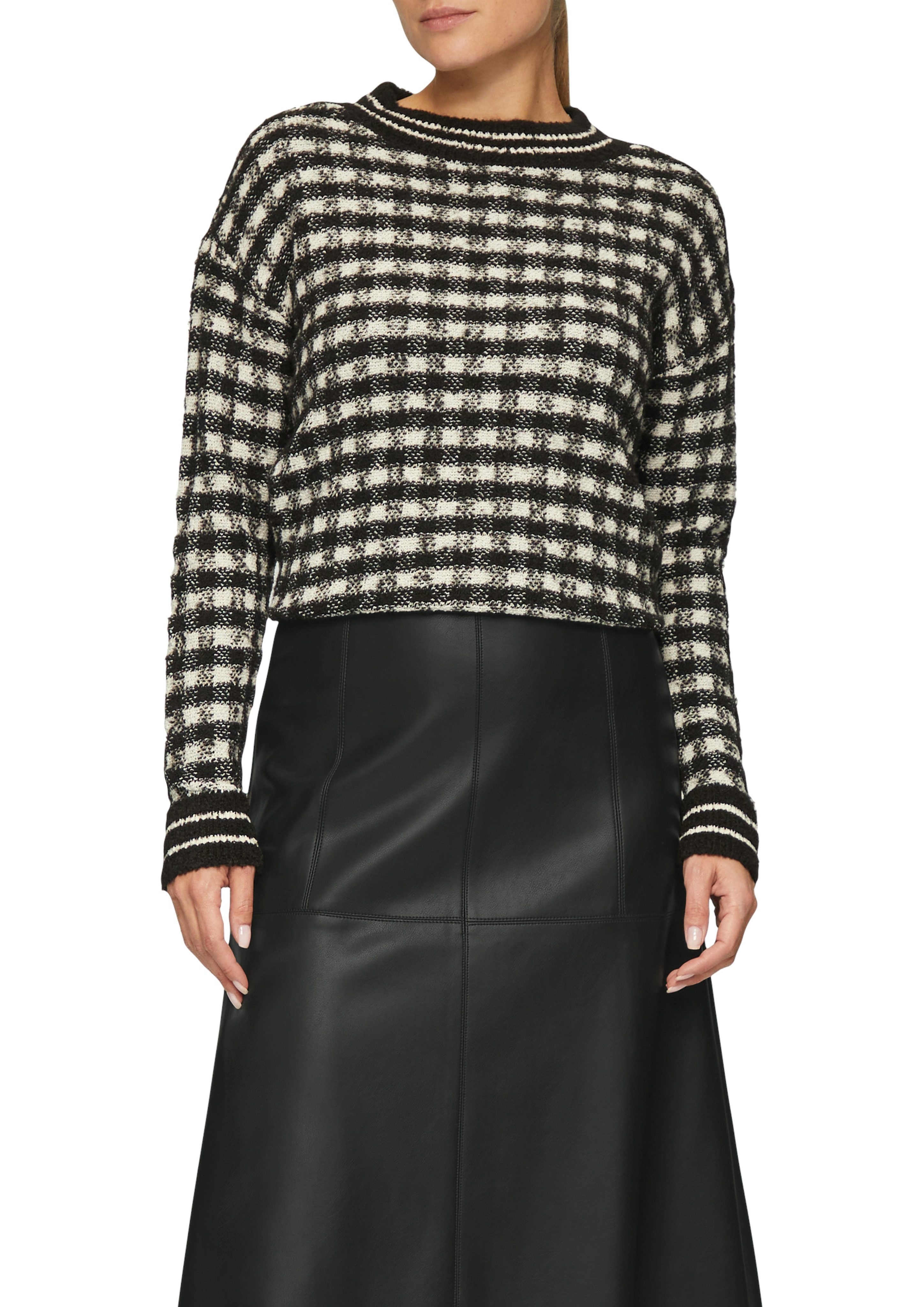 s.Oliver BLACK LABEL Imitatieleren rok met decoratieve stiksels