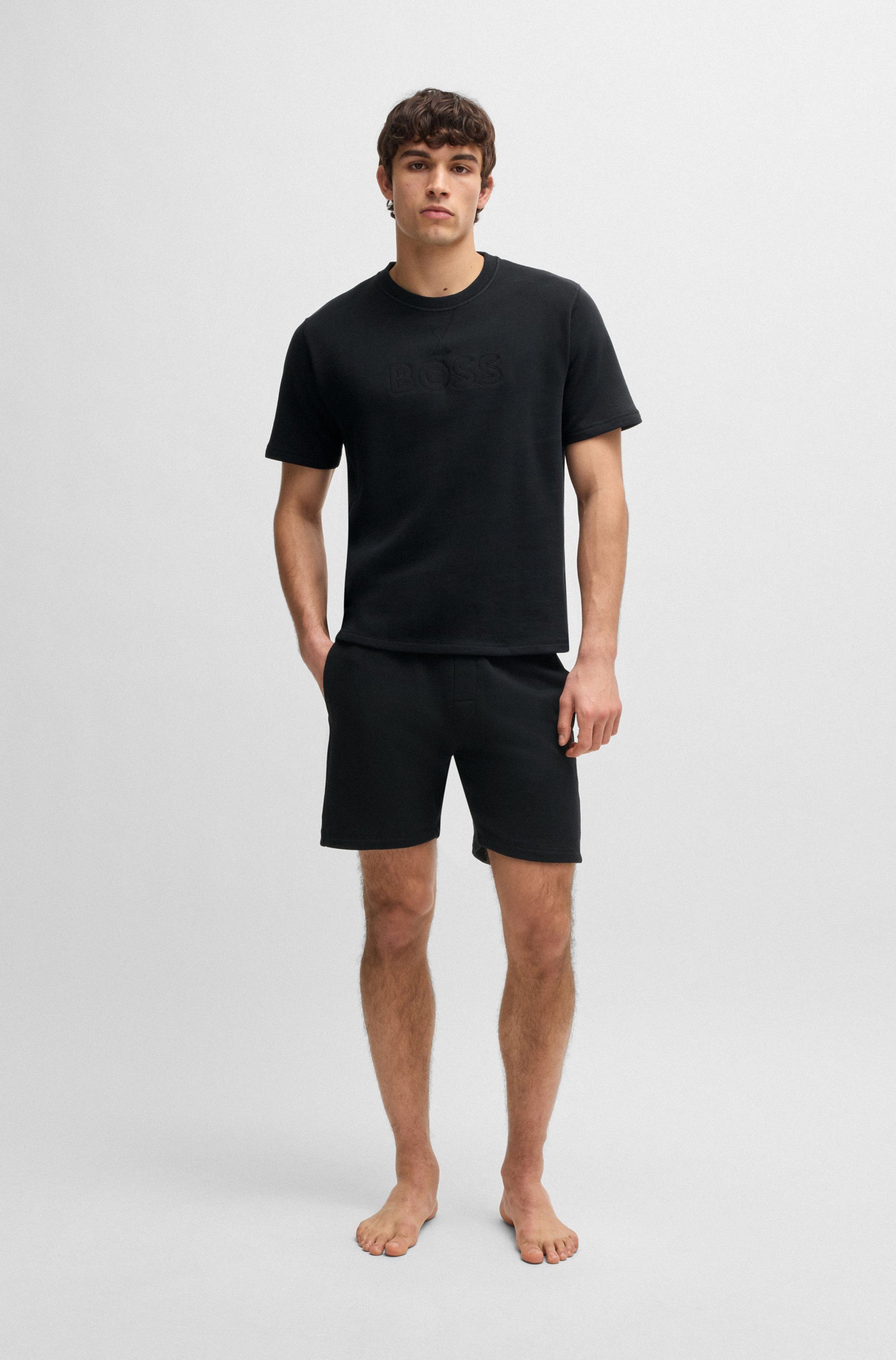 BOSS Sweatshort David met verstelbaar rijgkoord