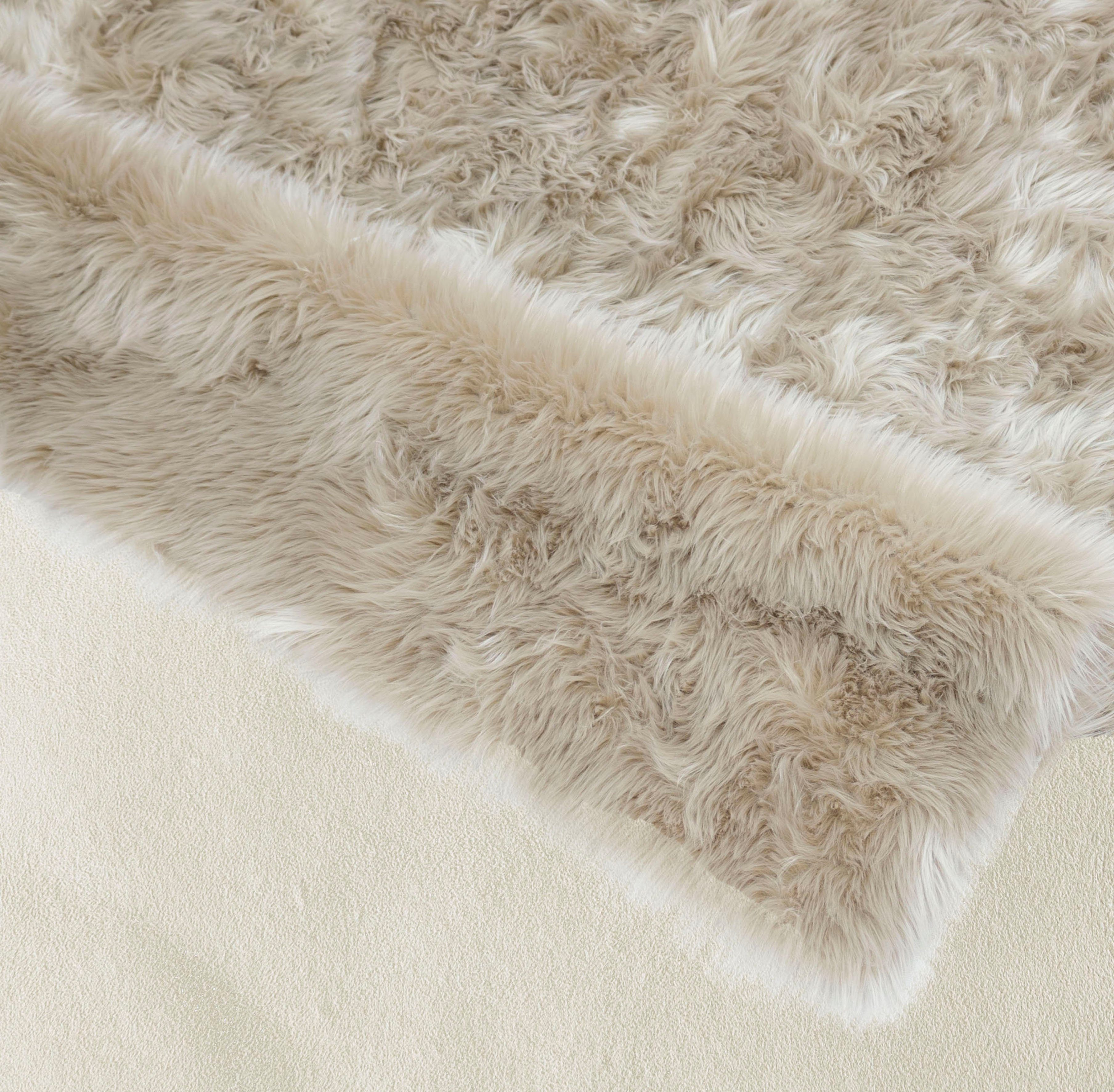 my home Vachtvloerkleed Dena, hoogpolige vloerkleden, behaaglijk zacht Imitatiebont, unikleur, woonkamer, slaapkamer, eetkamer