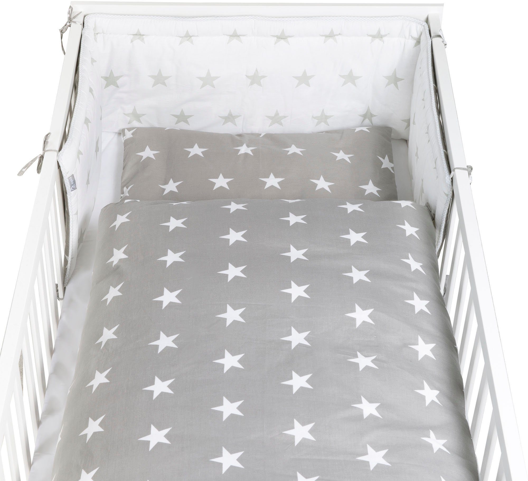 Roba® Compleet bed Little Stars, 70x140 cm Matras, kinderbedset en hemel, tot kinderbed om te bouwen (6-delig)