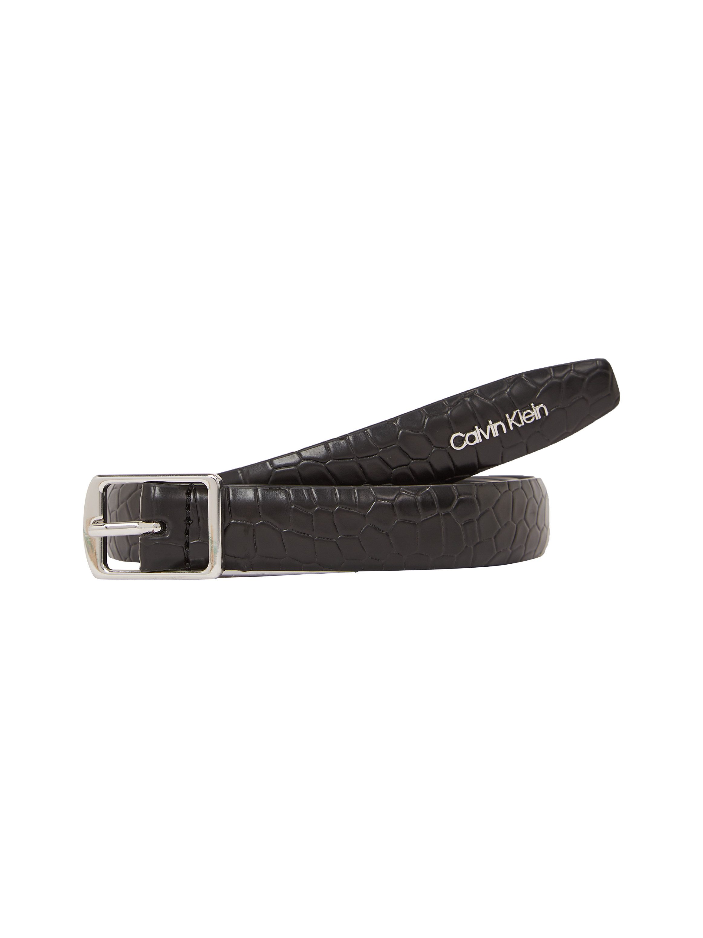 Calvin Klein Leren riem SLIM SQR BUCKLE BELT 2.0_CROCO