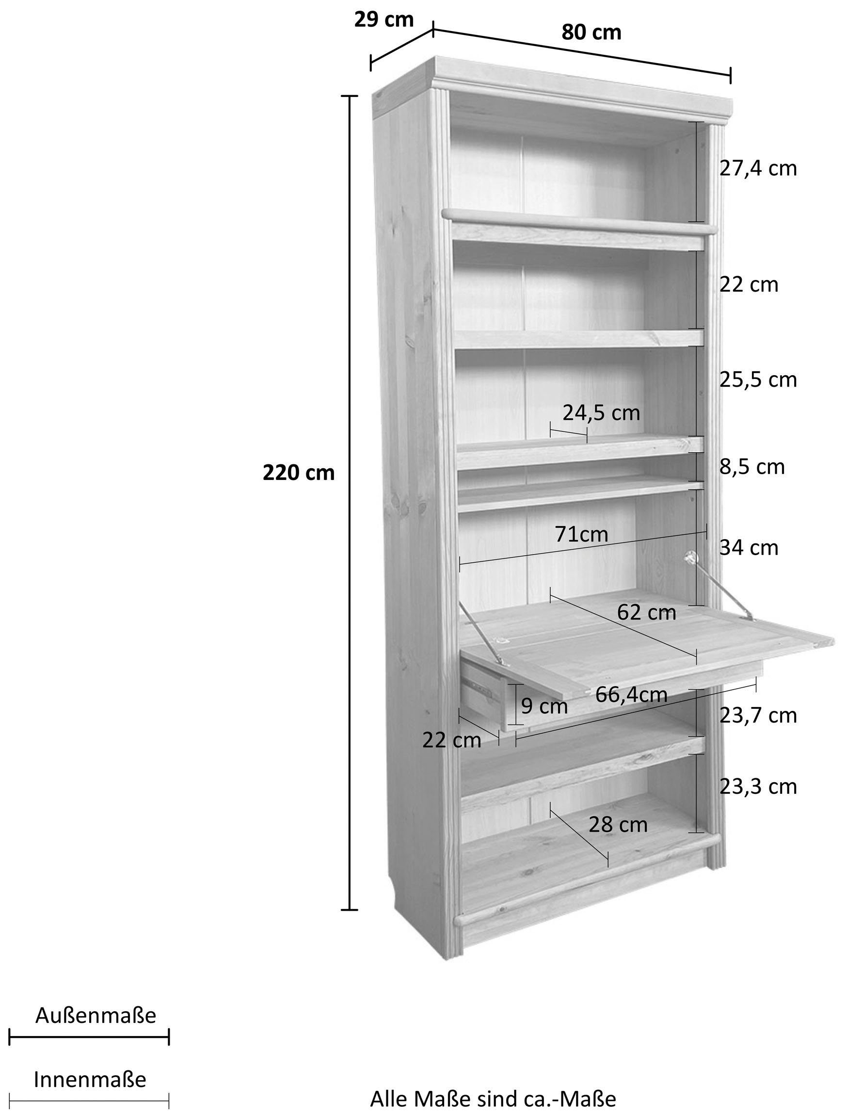 Home affaire Multifunctionele kast Soeren van massief grenen, hoogte 220 cm, met veel bergruimte