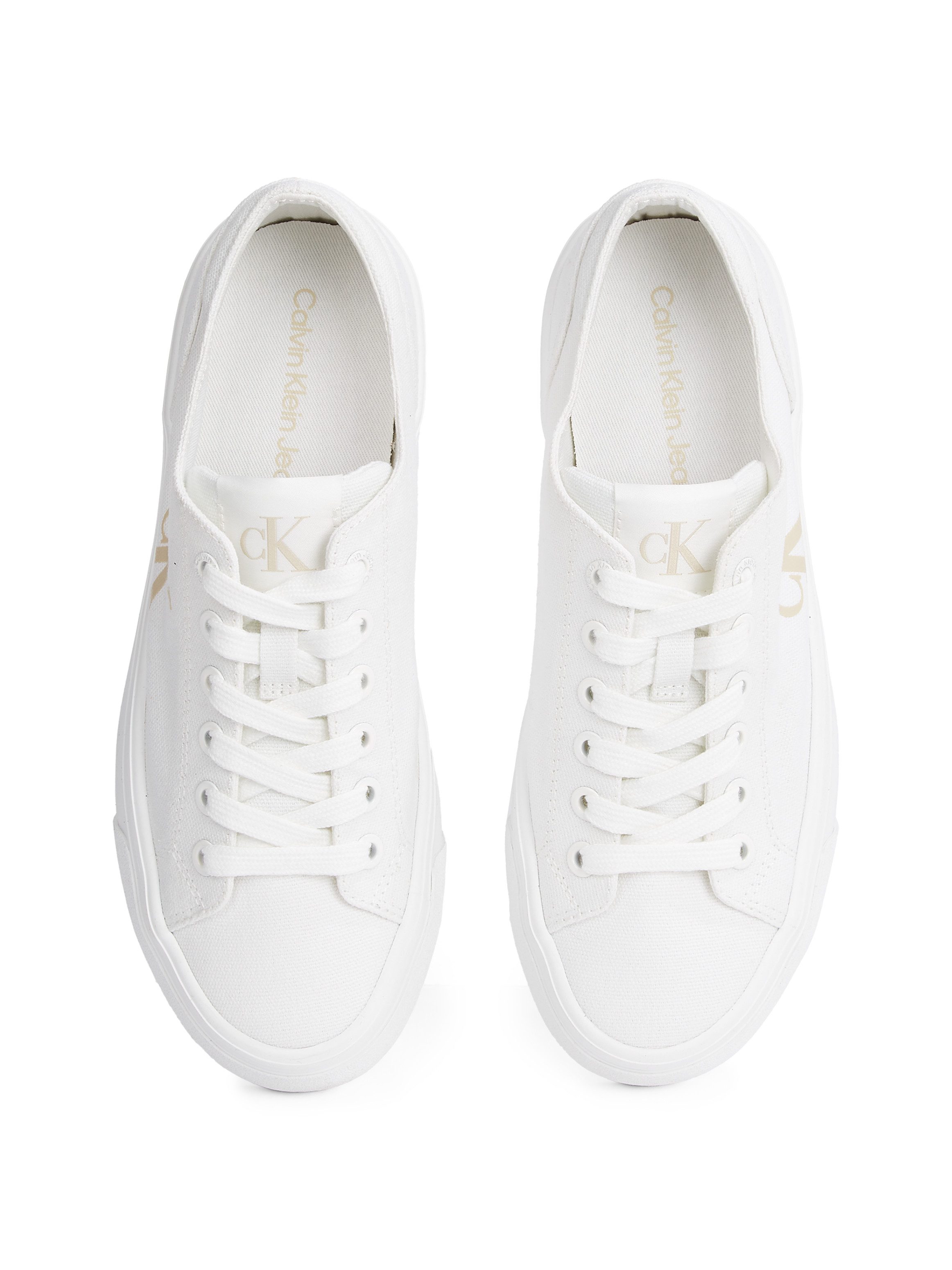 Calvin Klein Plateausneakers VULC FLATFORM LOW CV MG veterschoenen, vrijetijdsschoen, lage schoen met zijlogo