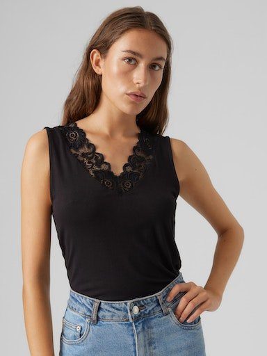 Vero Moda Shirt met V-hals VMROSA SL V-NECK TOP JRS NOOS