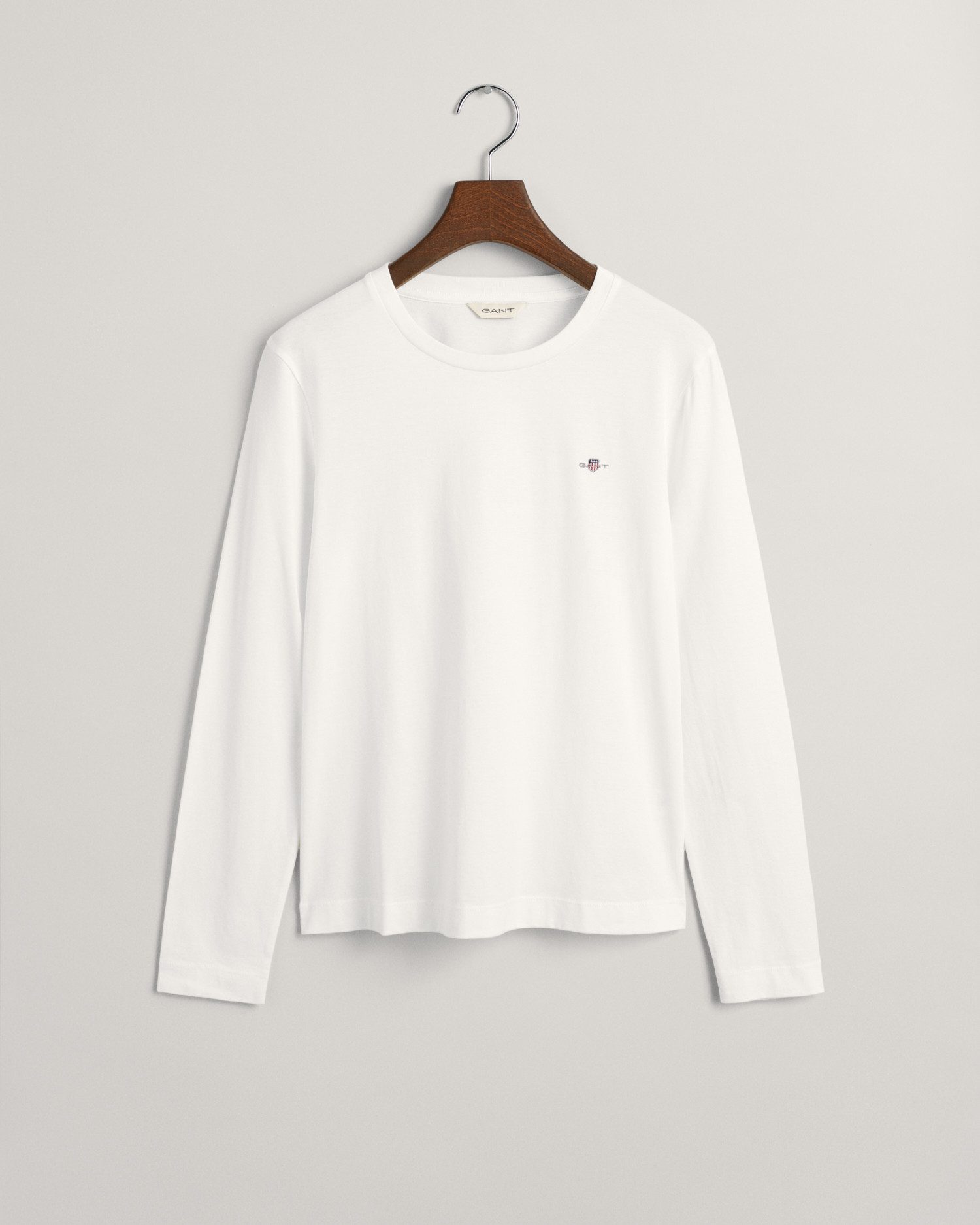 Gant Shirt met lange mouwen REG SHIELD LS T-SHIRT klein logoborduursel op borsthoogte