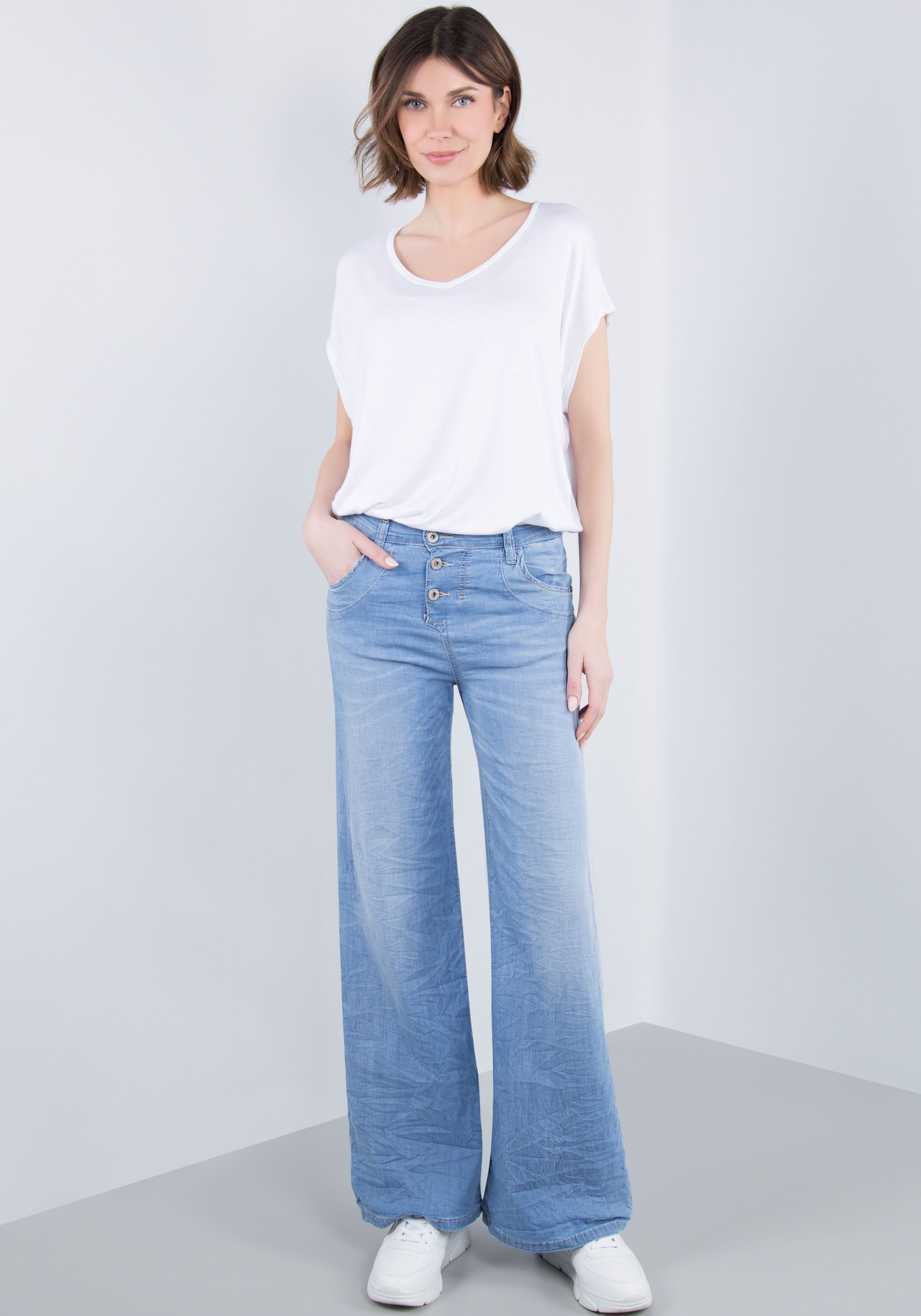 Please Jeans Broek met wijde pijpen Wide leg