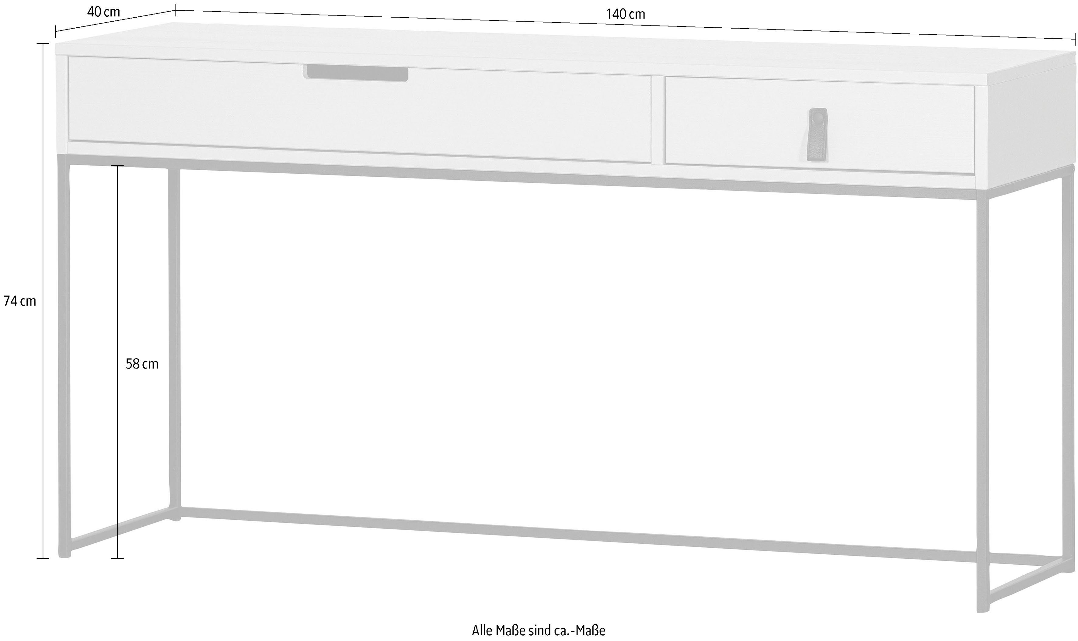 WOOOD Bureau Silas veel opbergruimte, twee lades, h 74 cm x b 140 cm