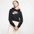 nike sportswear hoodie essential womens cropped hoodie zwart