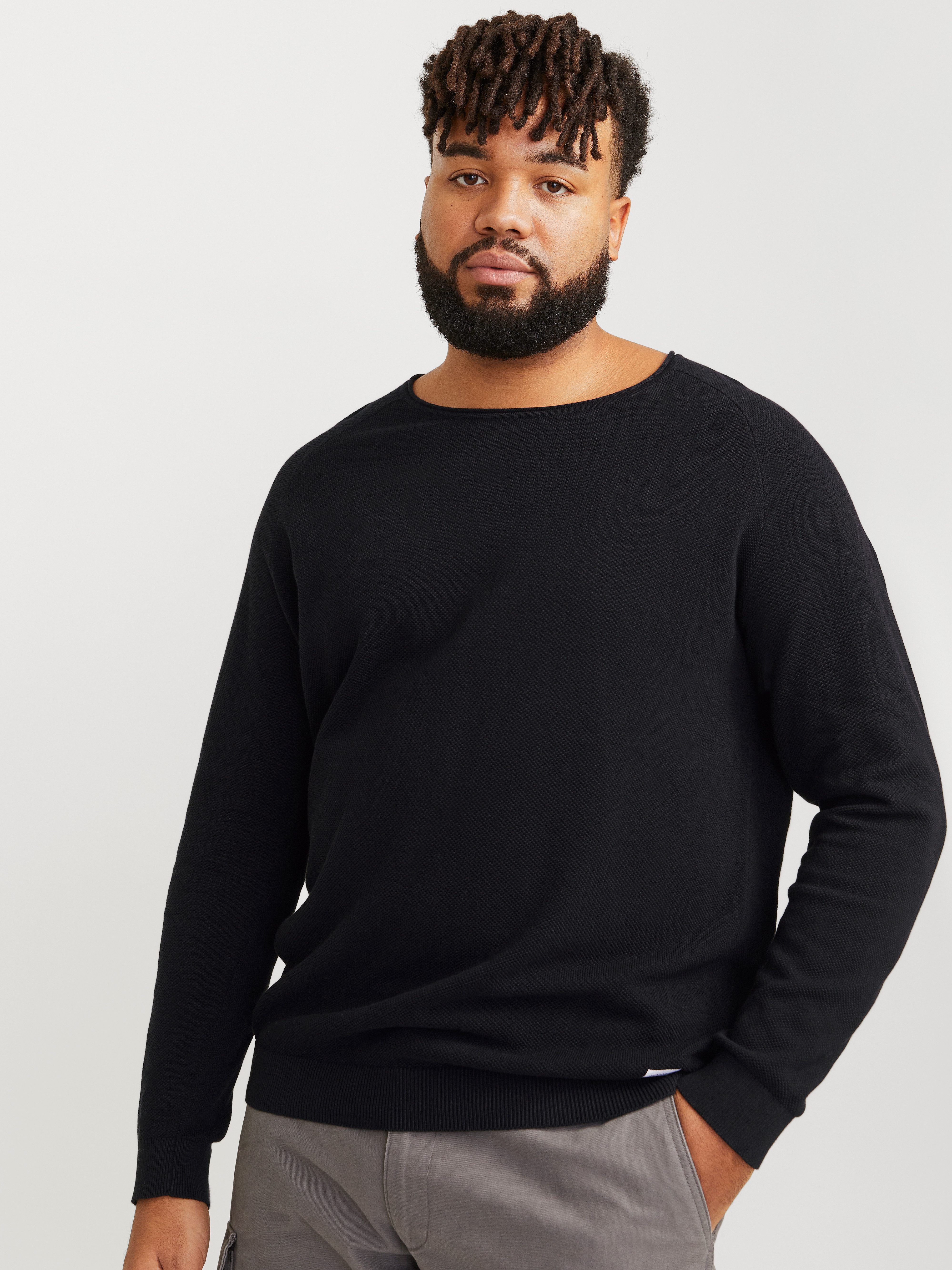 Jack & Jones PlusSize Trui met ronde hals JJEHILL KNIT CREW NECK NOOS PLS