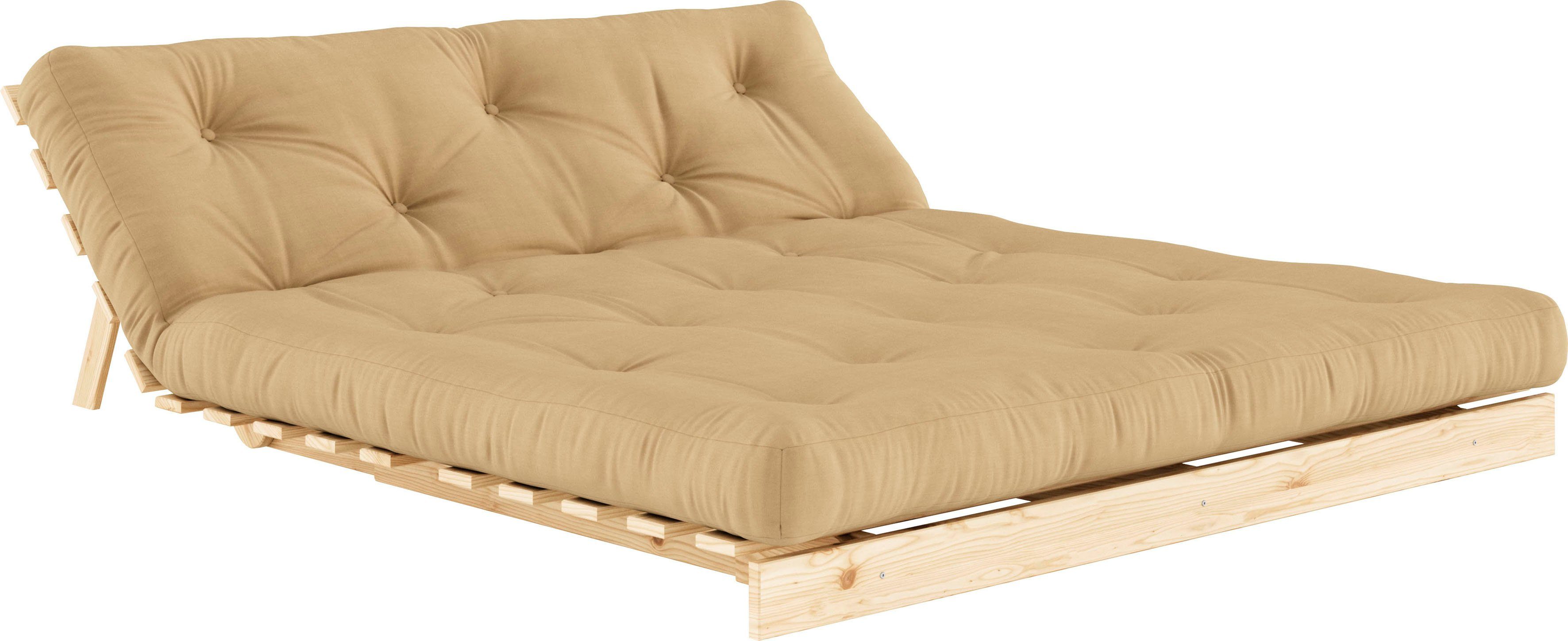 Karup Slaapbank Roots slaapbank, logeerbed, bank incl. futonmatras Ligoppervlak 90/140/160 x200 cm, FSC® gecertificeerd grenenhout