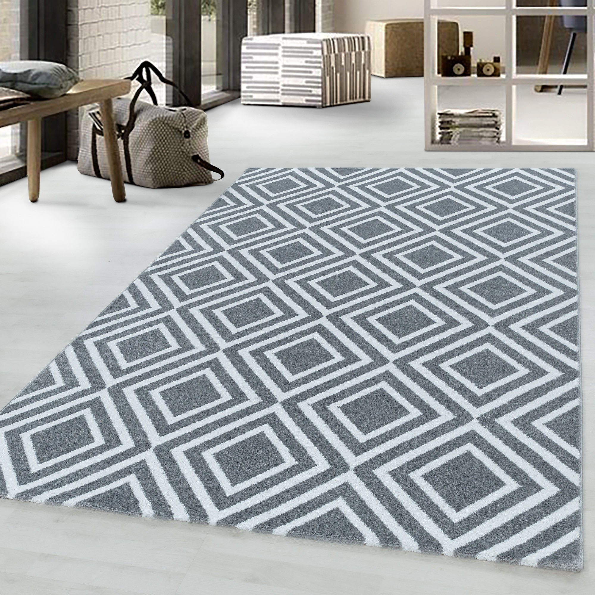 Ayyildiz Teppiche Vloerkleed COSTA 3525 moderne vloerkleden maat 200 cm x 290 cm x 11 mm grijs