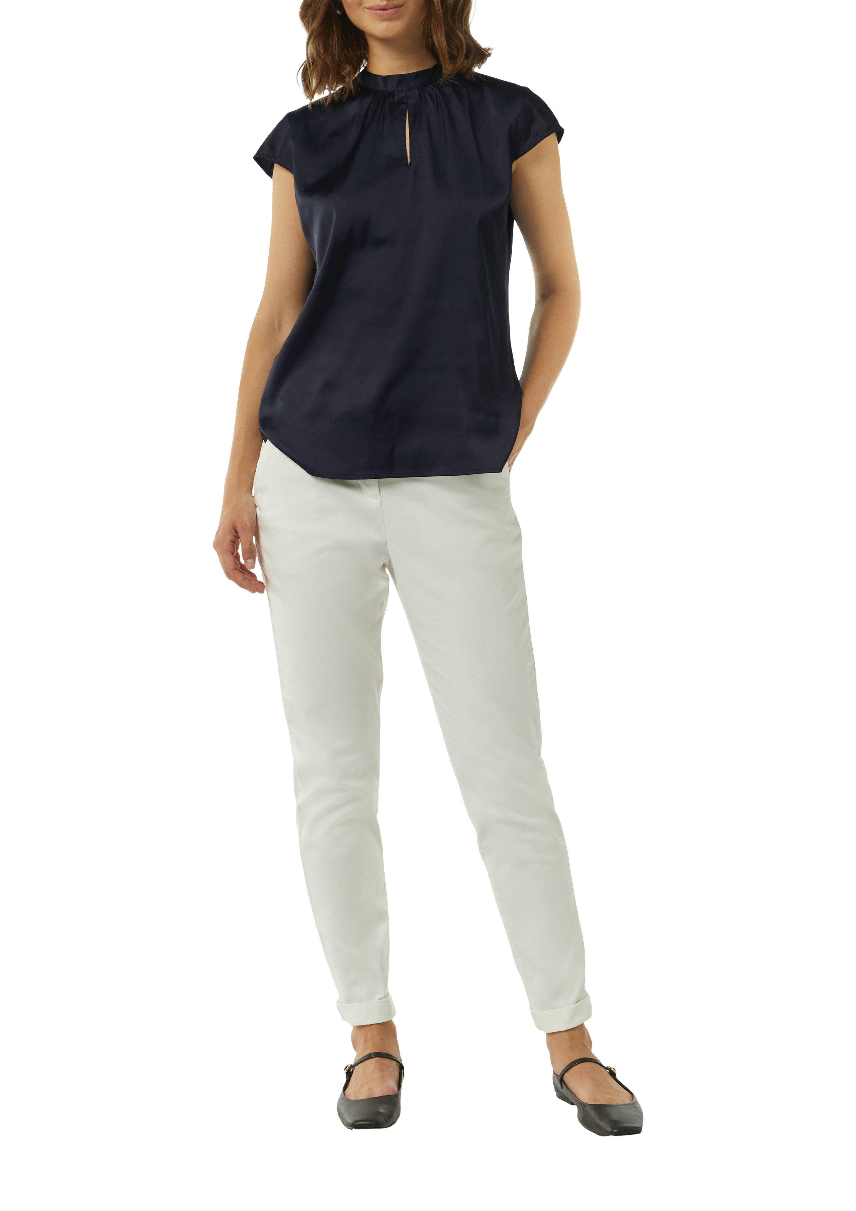 Comma Satijnen blouse met kapmouwtjes