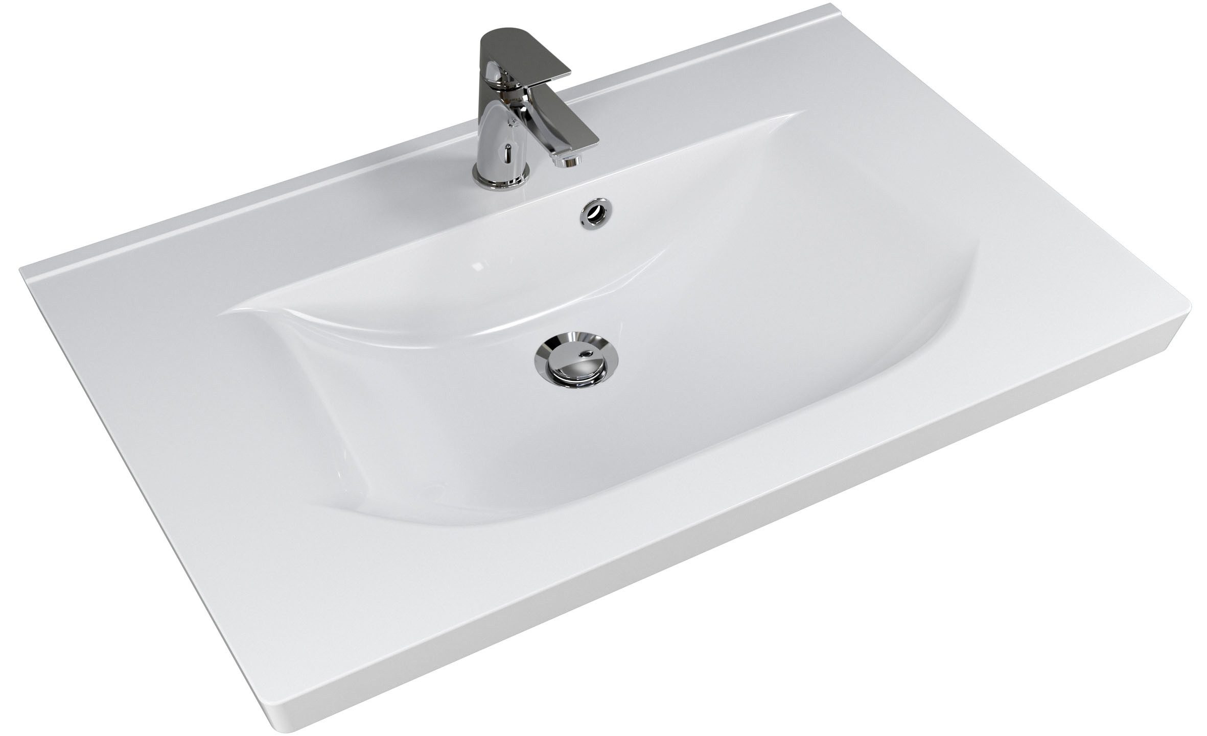 Saphir Badmeubelset Trentino 3-delig mineralen marmer wasbak, LED spiegelkast (4 stuks)