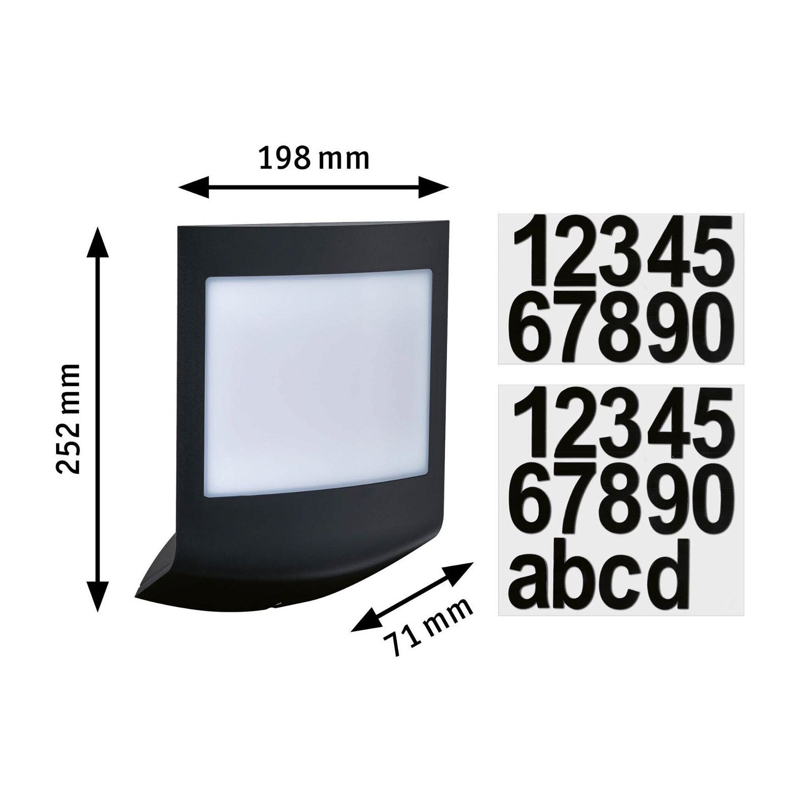 Paulmann Led-wandlamp voor buiten Padea IP44 198x71mm 8,2W 550lm 230V Antraciet Kunststof Smart Home Zigbee 3.0 schemerschakelaar insectvriendelijk (1 stuk)