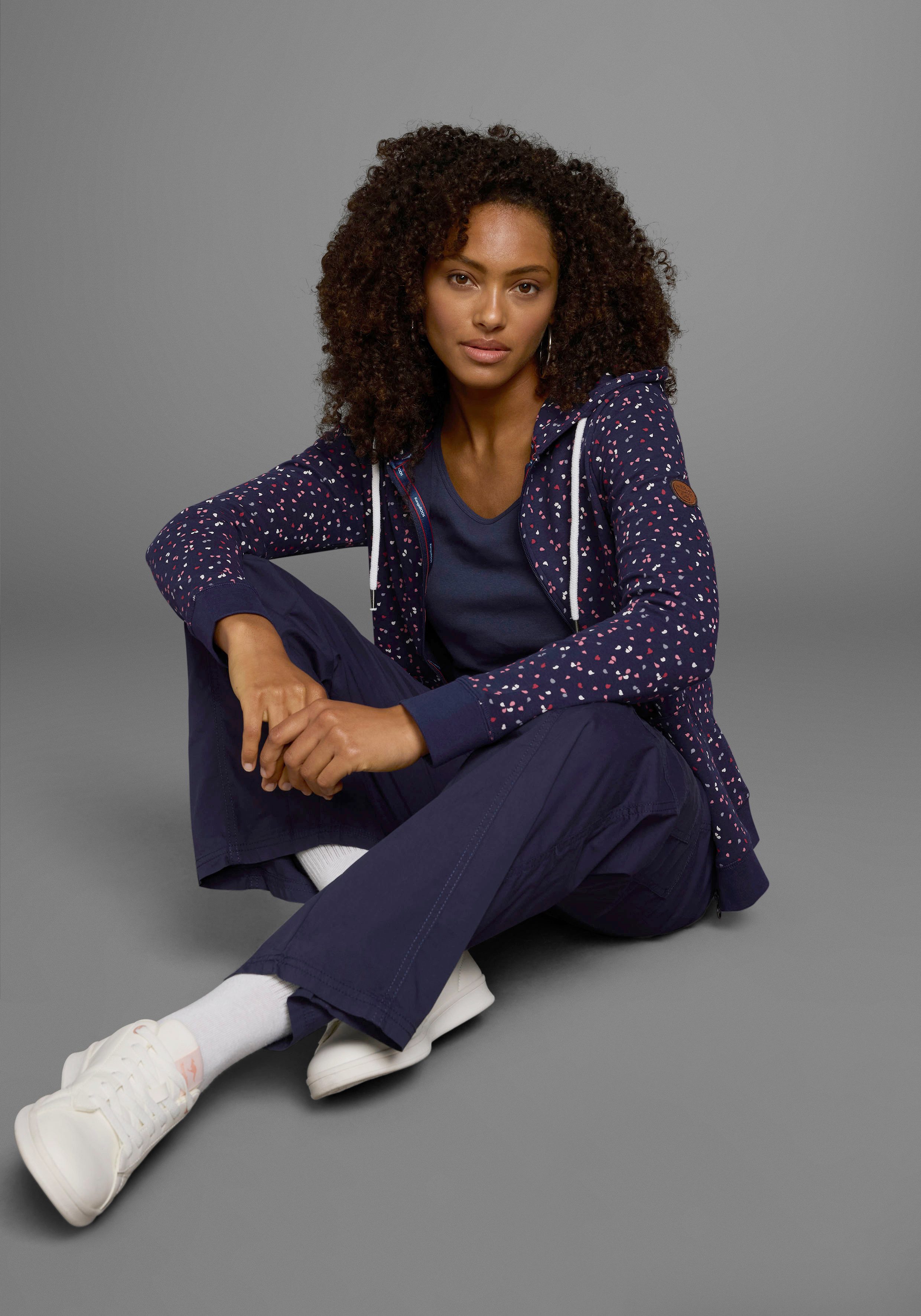 KangaROOS Capuchonsweatvest met sportieve minimal-print