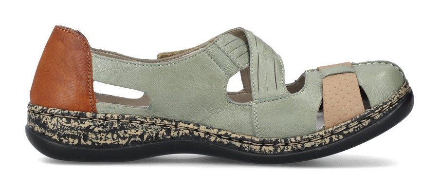 Rieker Klittenbandschoenen Gespschoen, slipper, zomerschoen met cut-outs