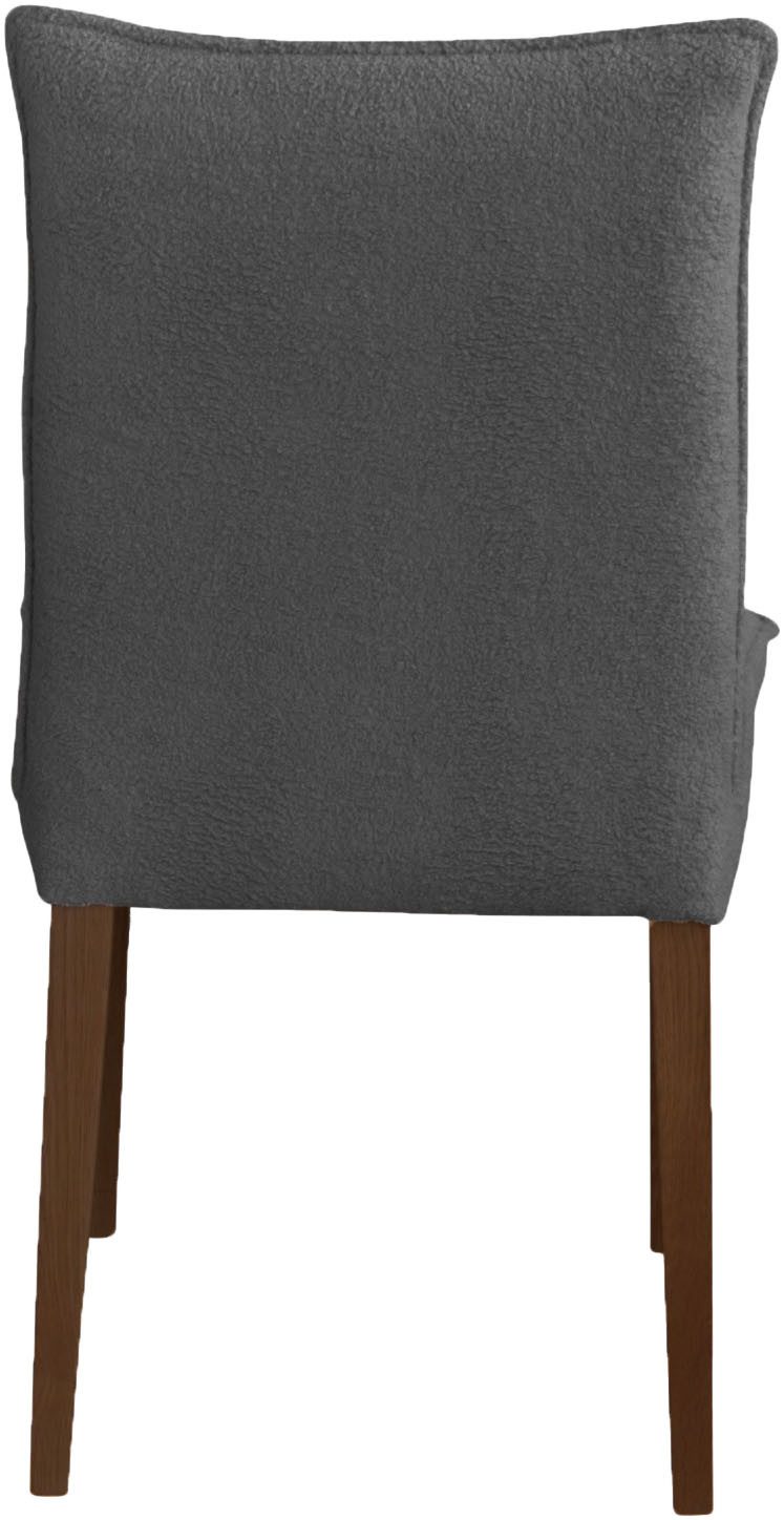 Home affaire Stoel met 4 poten Atena Frame van massief beukenhout, bekleding teddy-look (set)