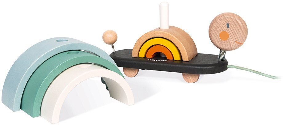 Janod Trekdier Sweet Cocoon, schildpad regenboog