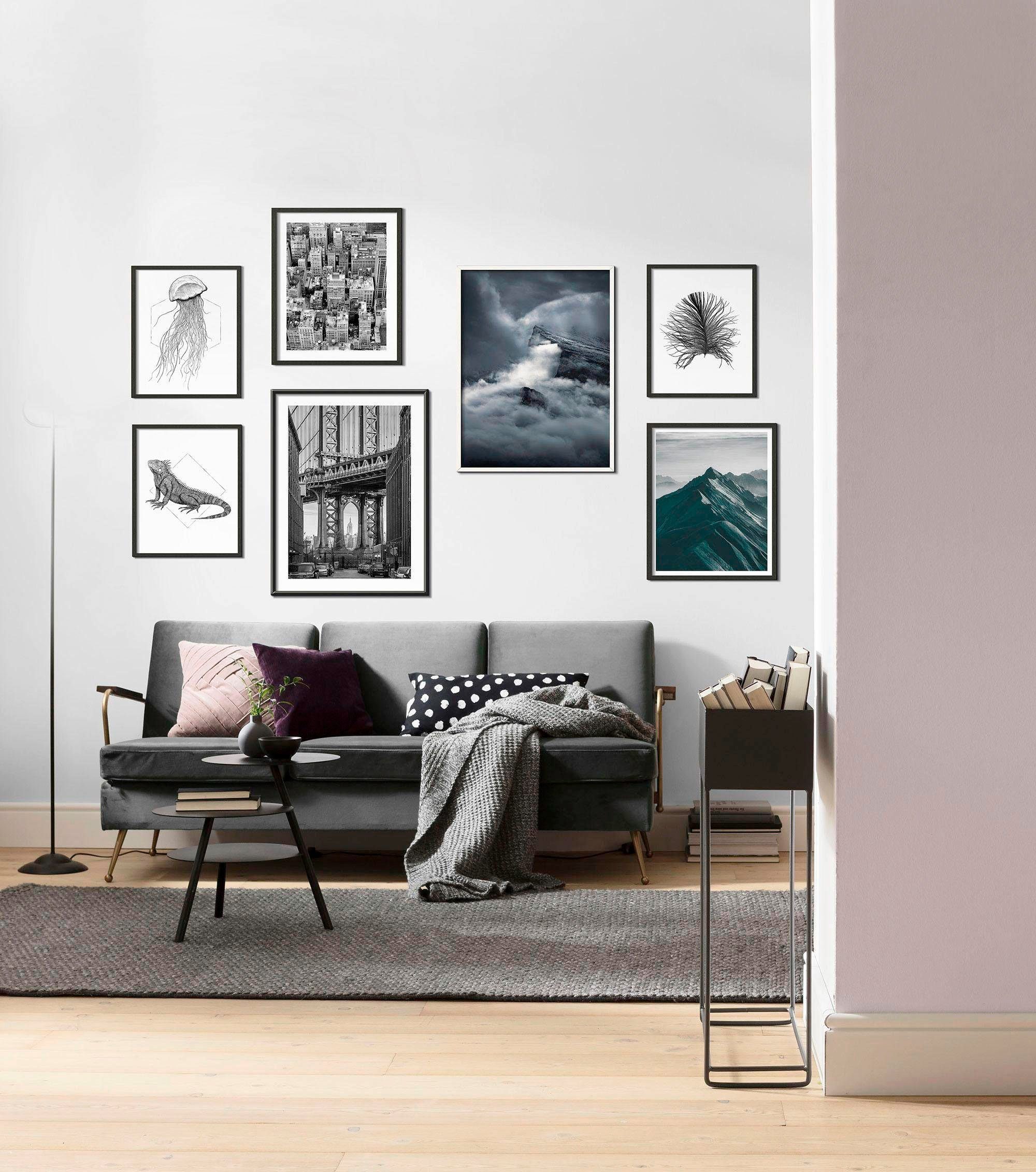 Komar Wanddecoratie Jellyfish white Wanddecoratie - zonder lijst (1 stuk)