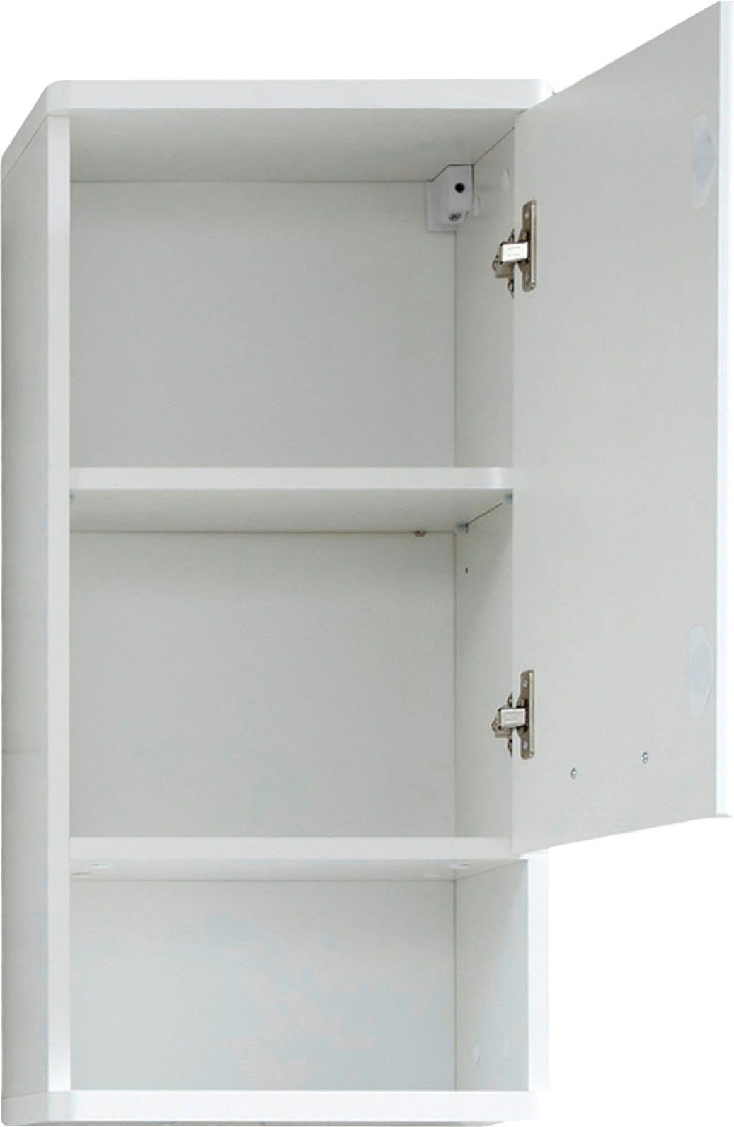 welltime Hangend kastje Mora Badkast in hoogglans wit met opbergvak - Afmetingen (B/D/H) 37/28/76 cm