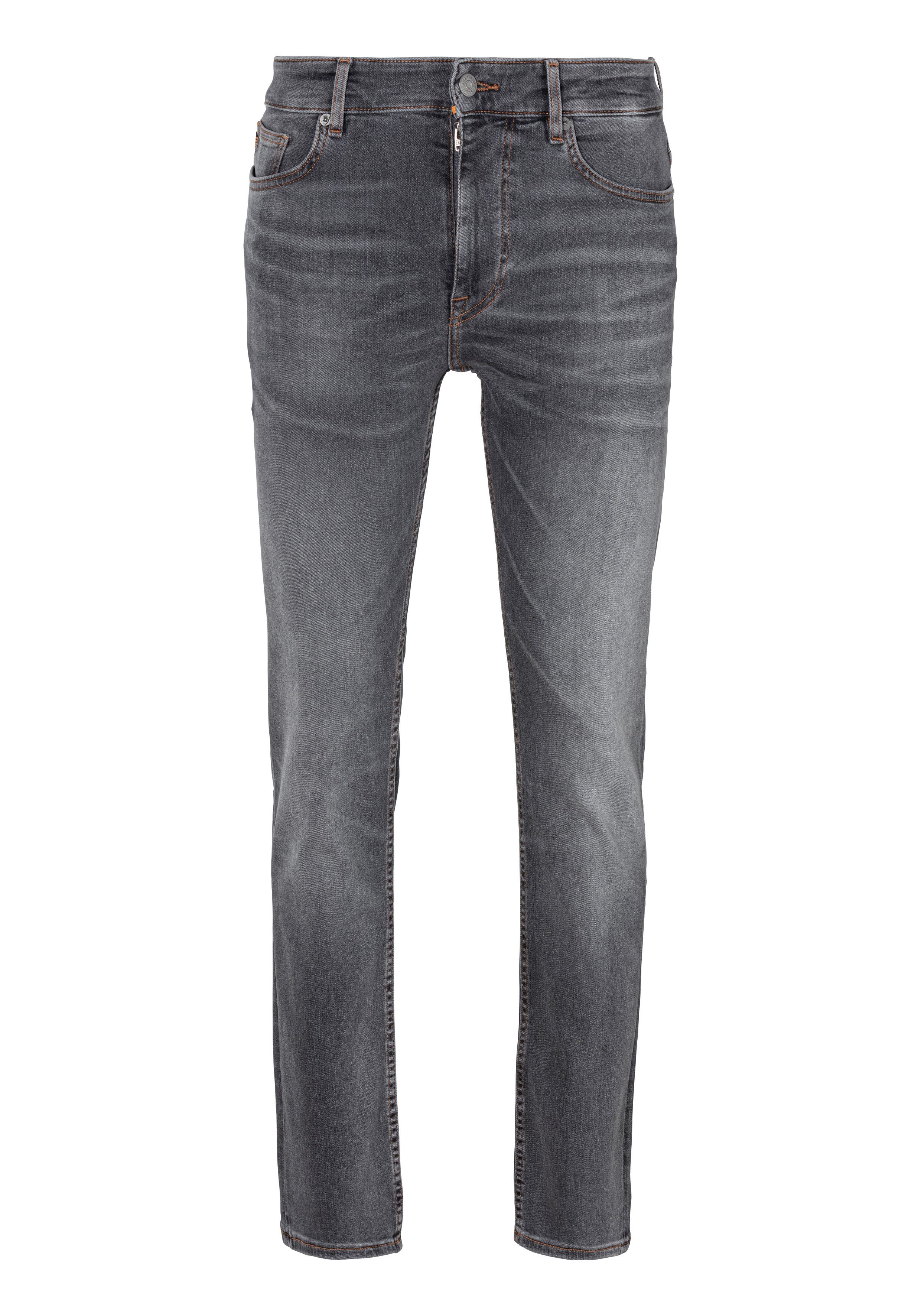 Boss Orange Slim fit jeans DELAWARE BO met lederen boss badge