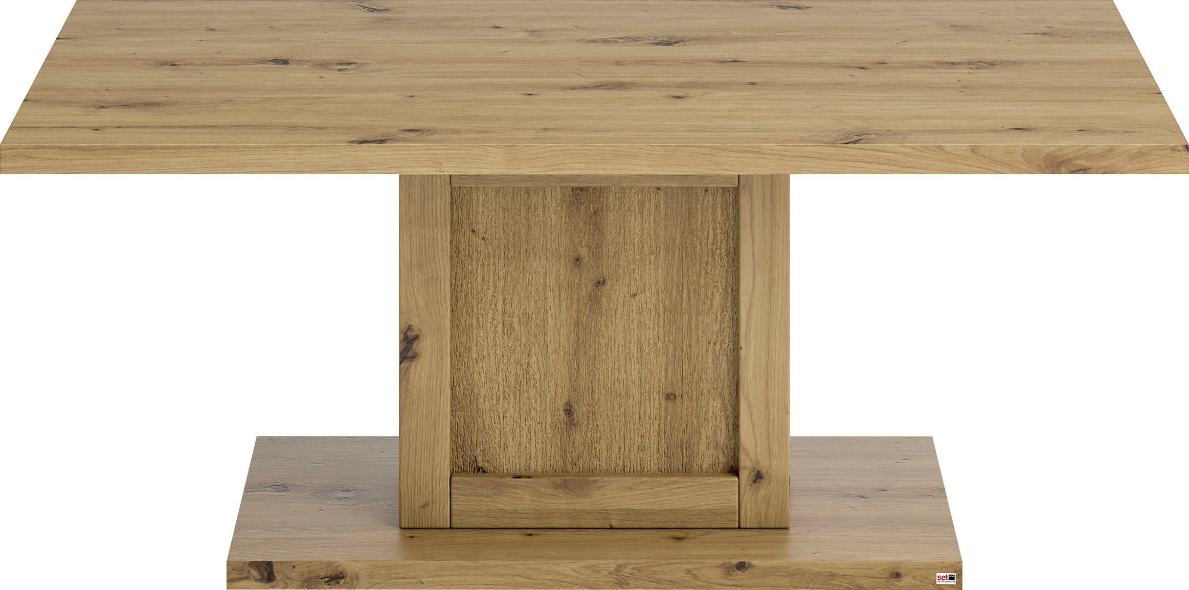 set one by Musterring Salontafel CHANDLER Eiken Artisan, breedte 110 cm, zuilen-voet salontafels bruin