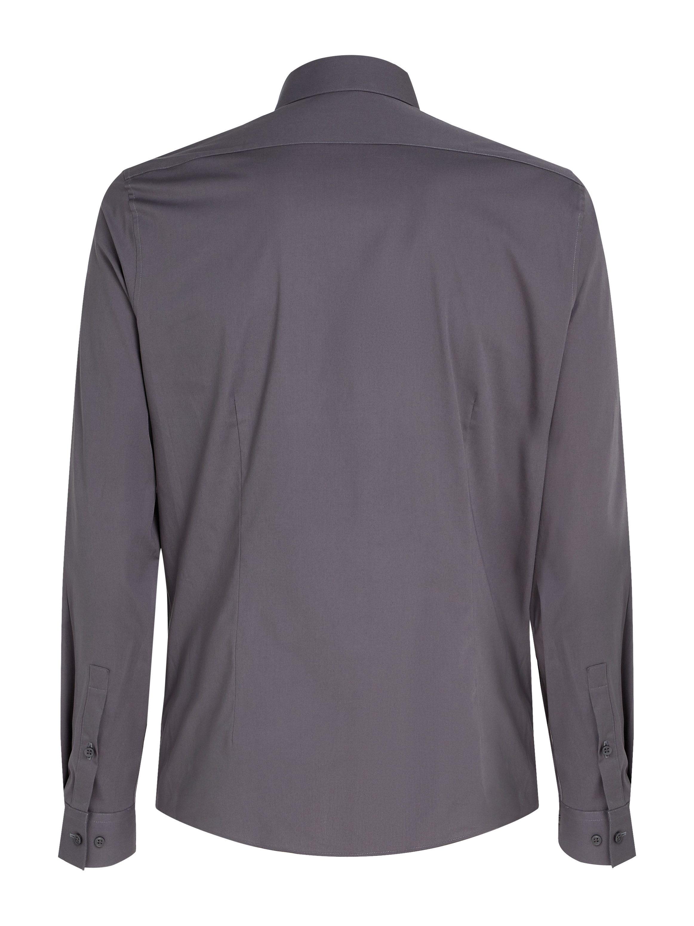 Calvin Klein Businessoverhemd POPLIN STRETCH SLIM SHIRT met kent-kraag logoprint op borsthoogte